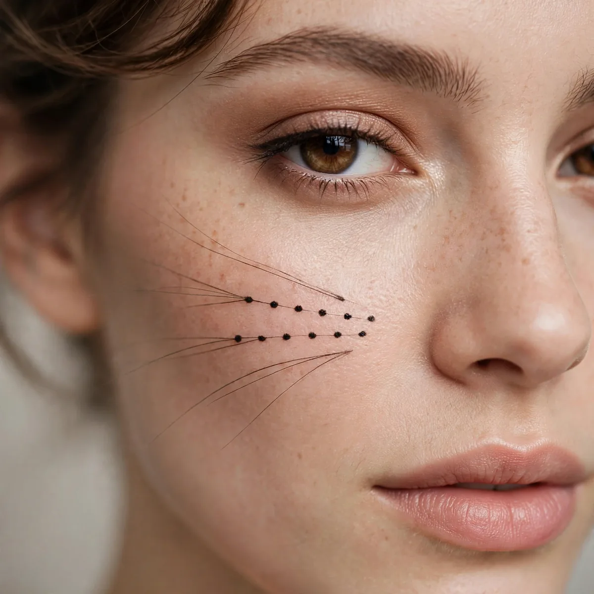 Whisker dots mouse makeup detail