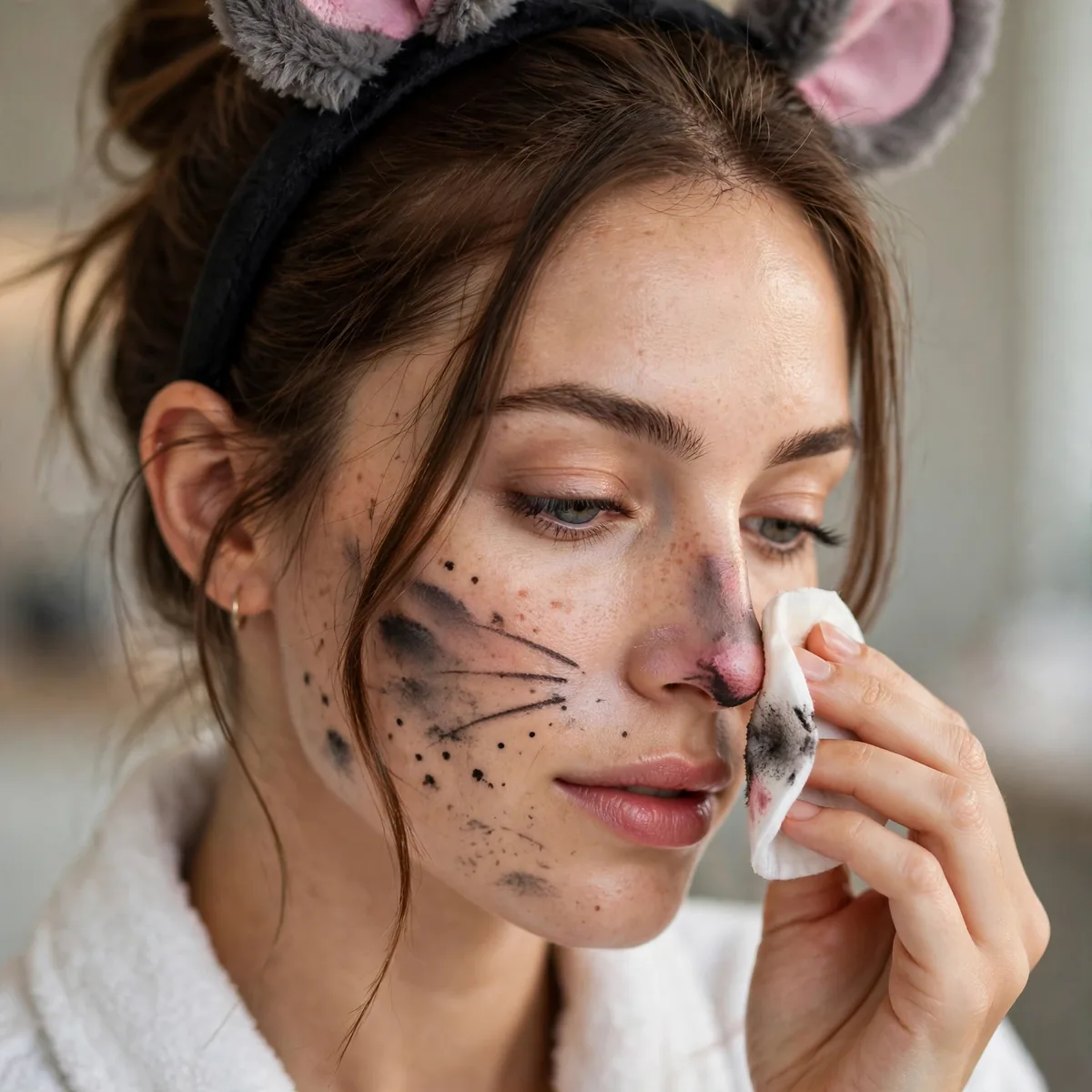 Removing mouse costume makeup