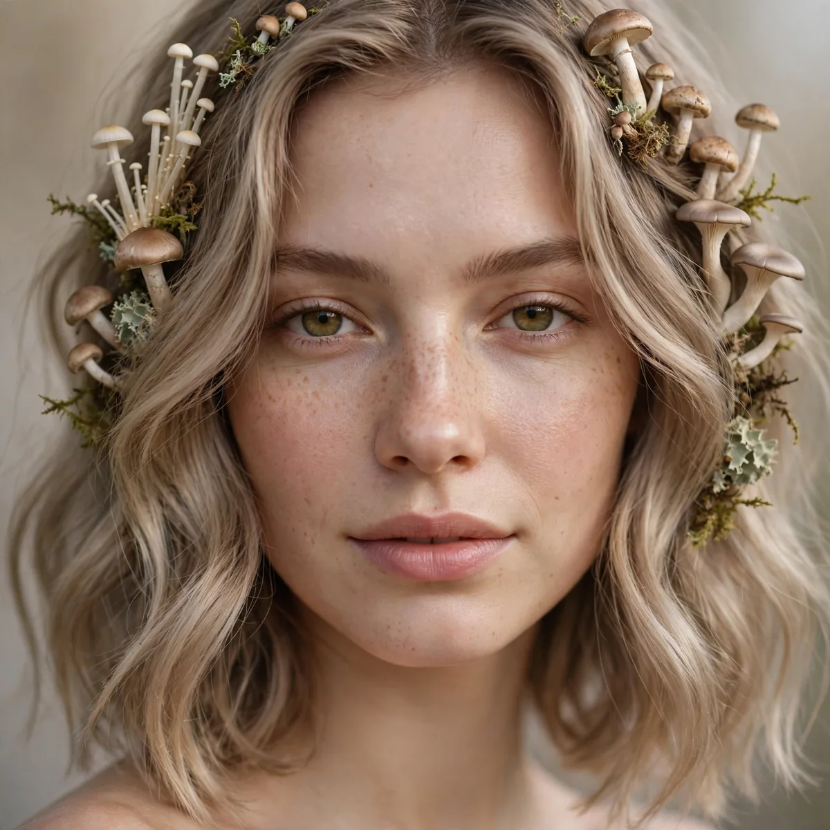 Mushroom blonde with face framing