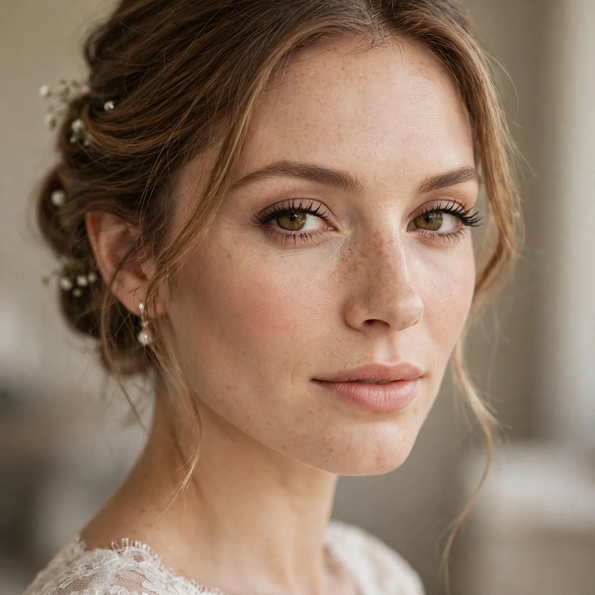 Natural lashes bridal makeup