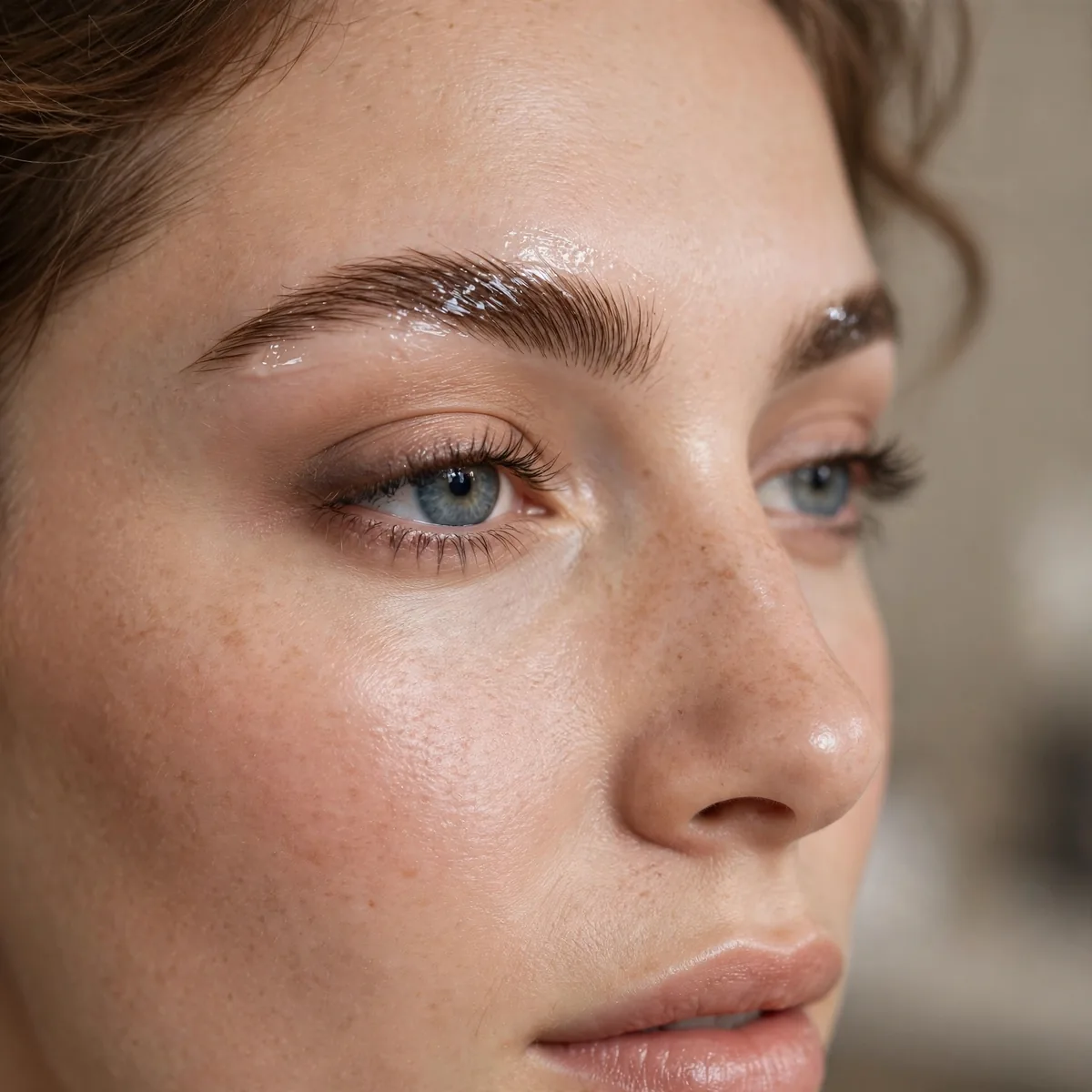 Clear brow gel finishing step
