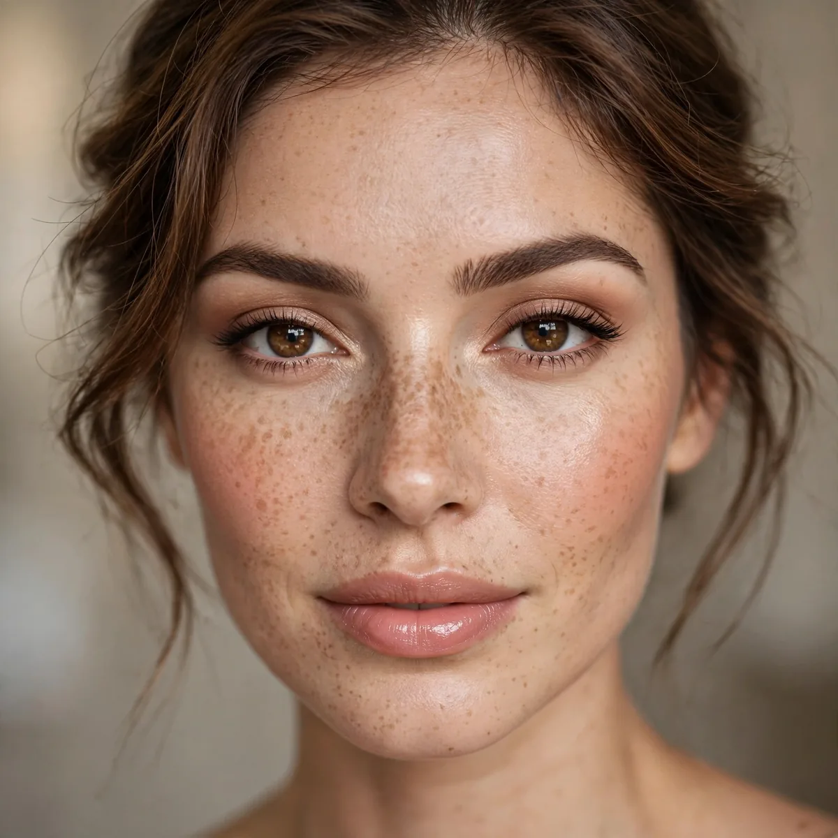 Letting freckles show through foundation