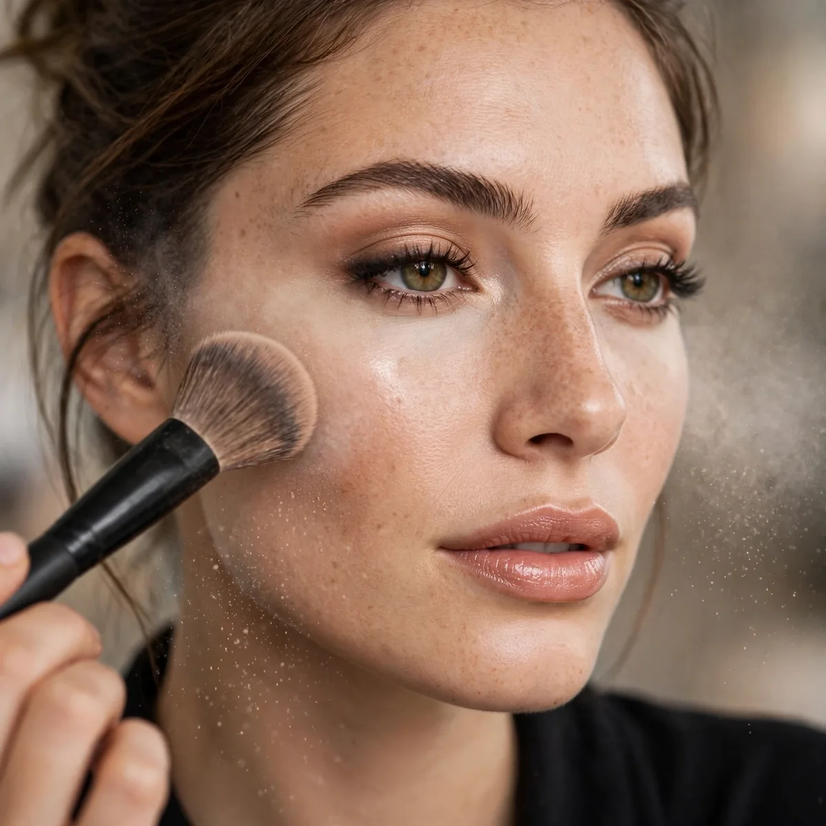 Flash-friendly setting powder technique