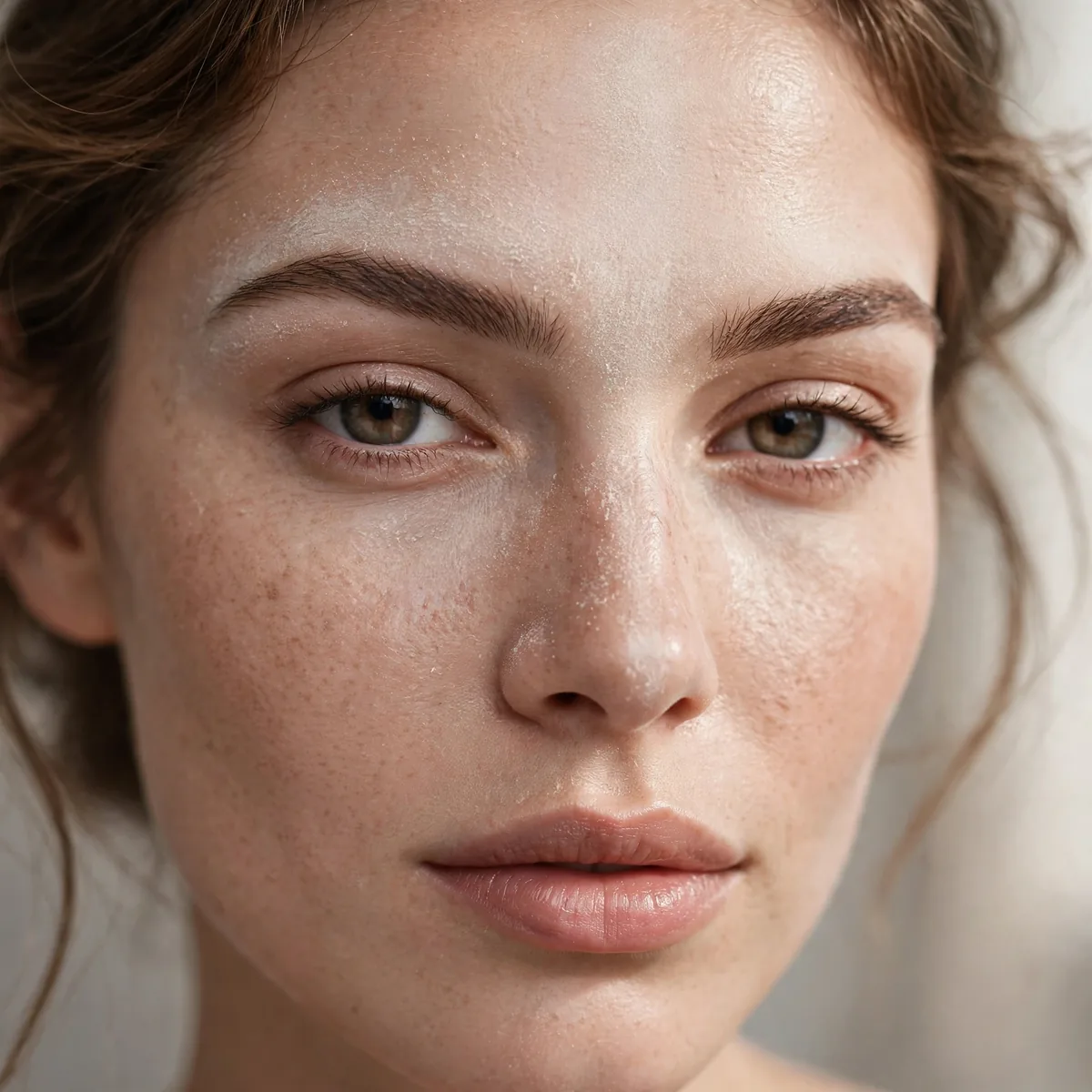 Translucent powder on T-zone