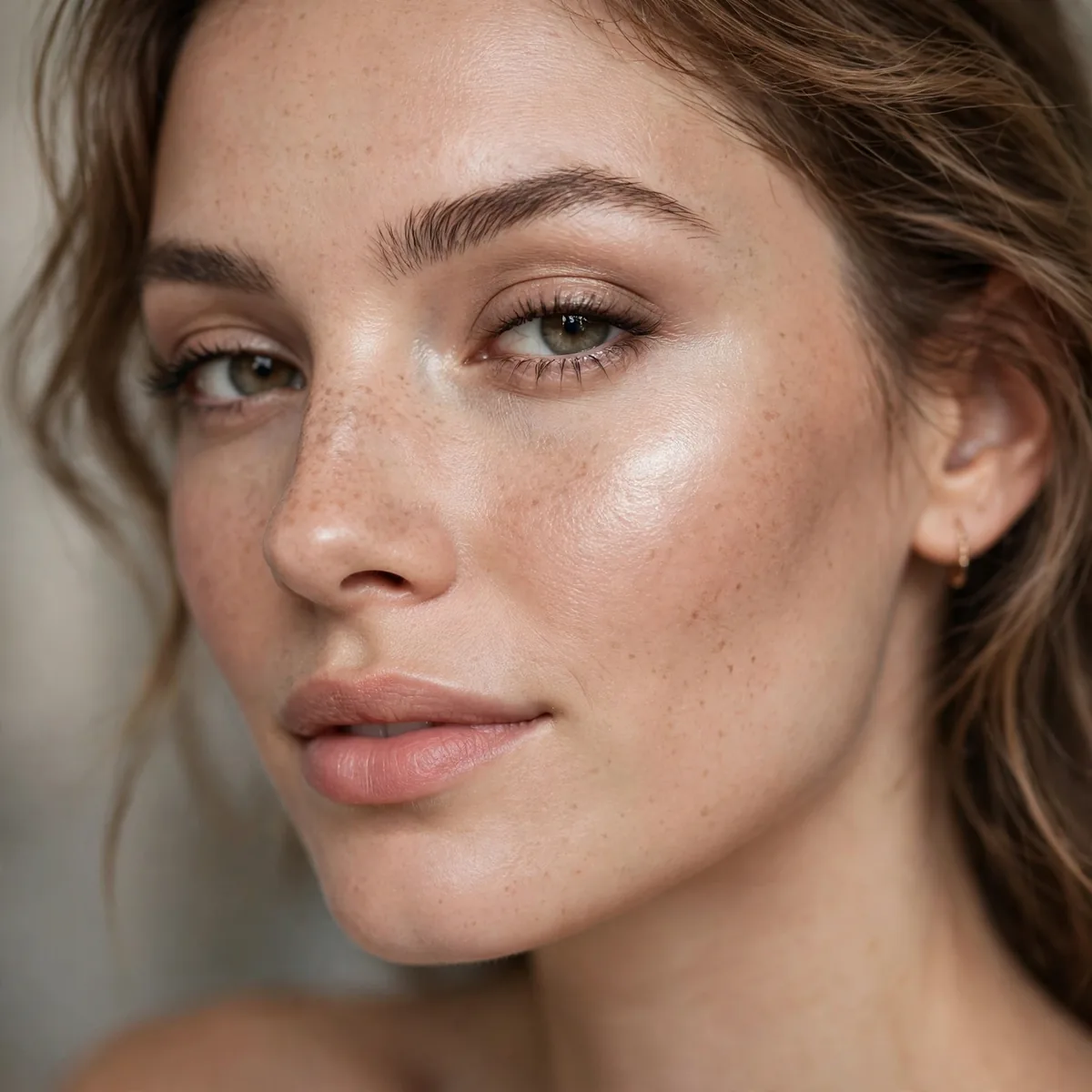 Subtle highlighter on cheekbones