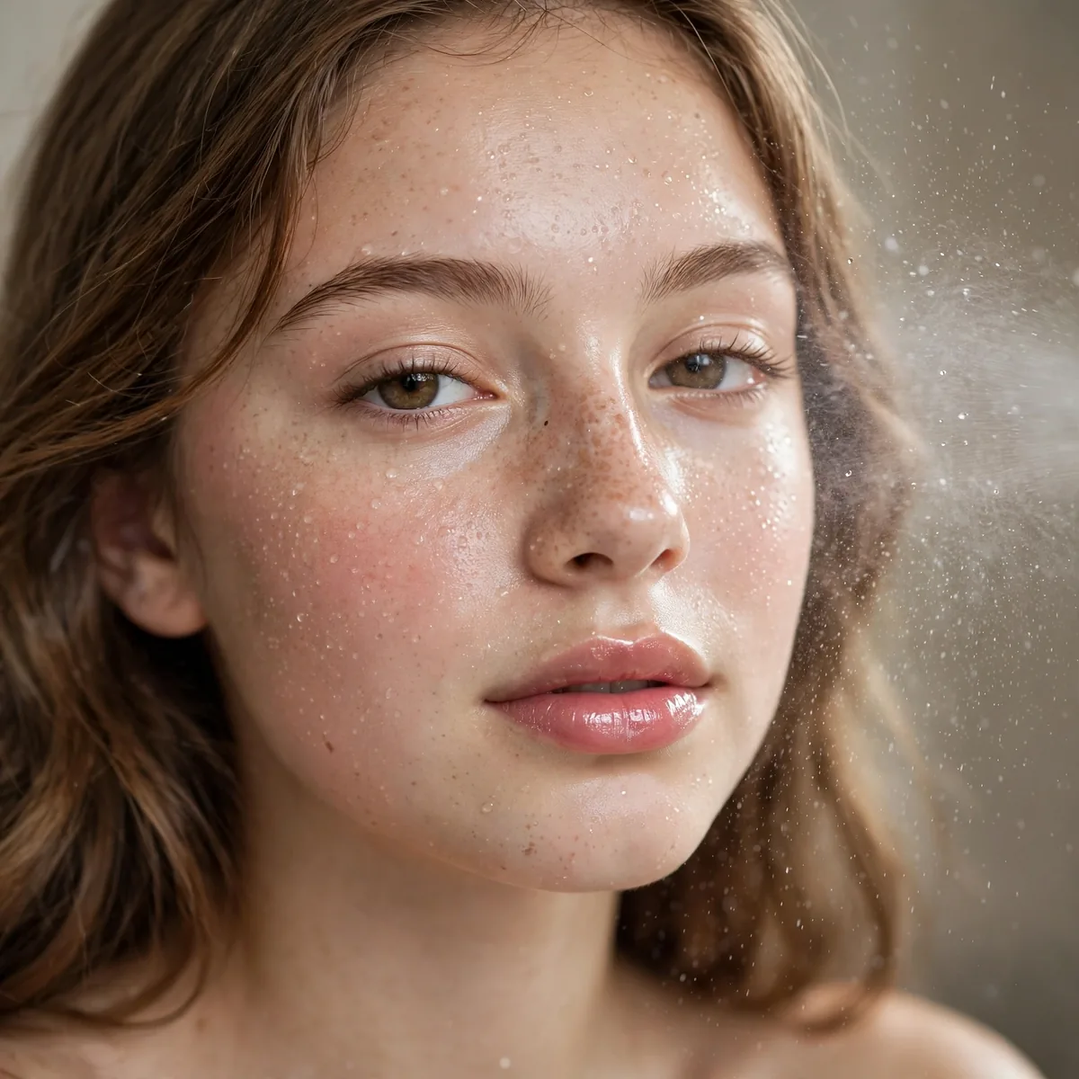 Facial mist setting teen makeup
