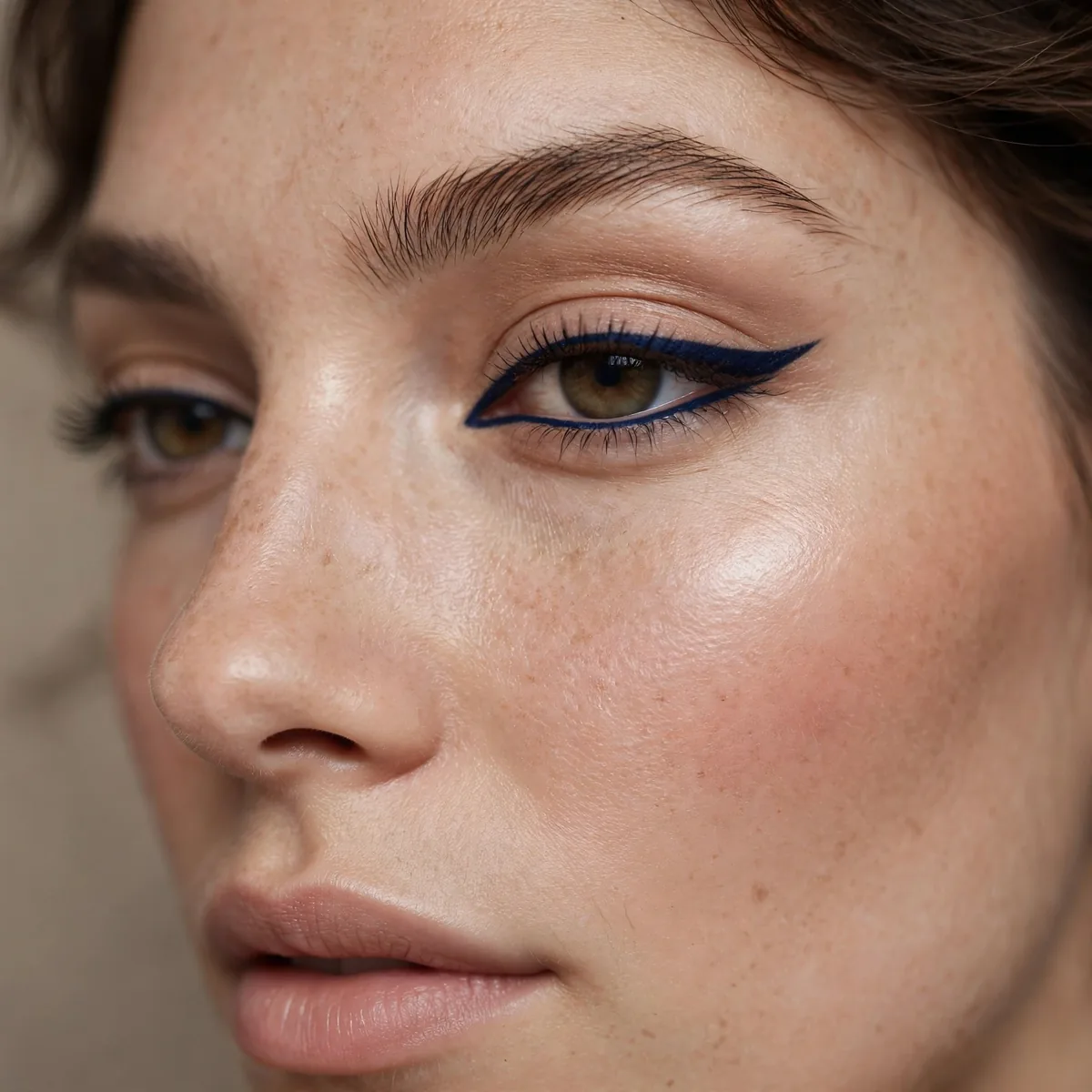 Navy tightlined eyeliner