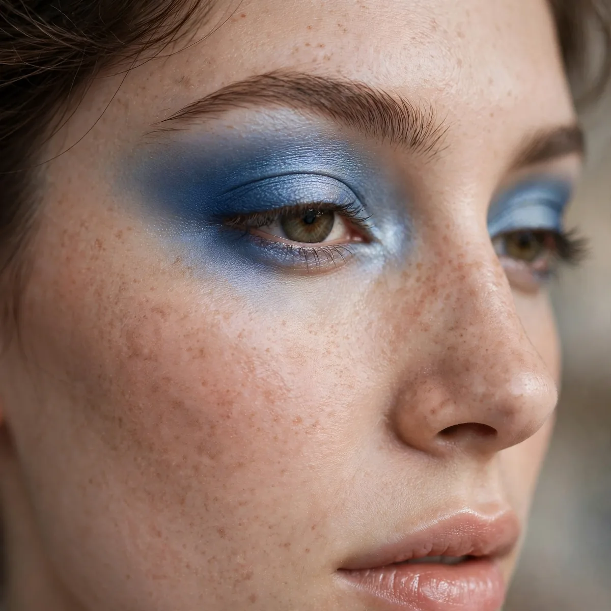 Steel blue transition eyeshadow