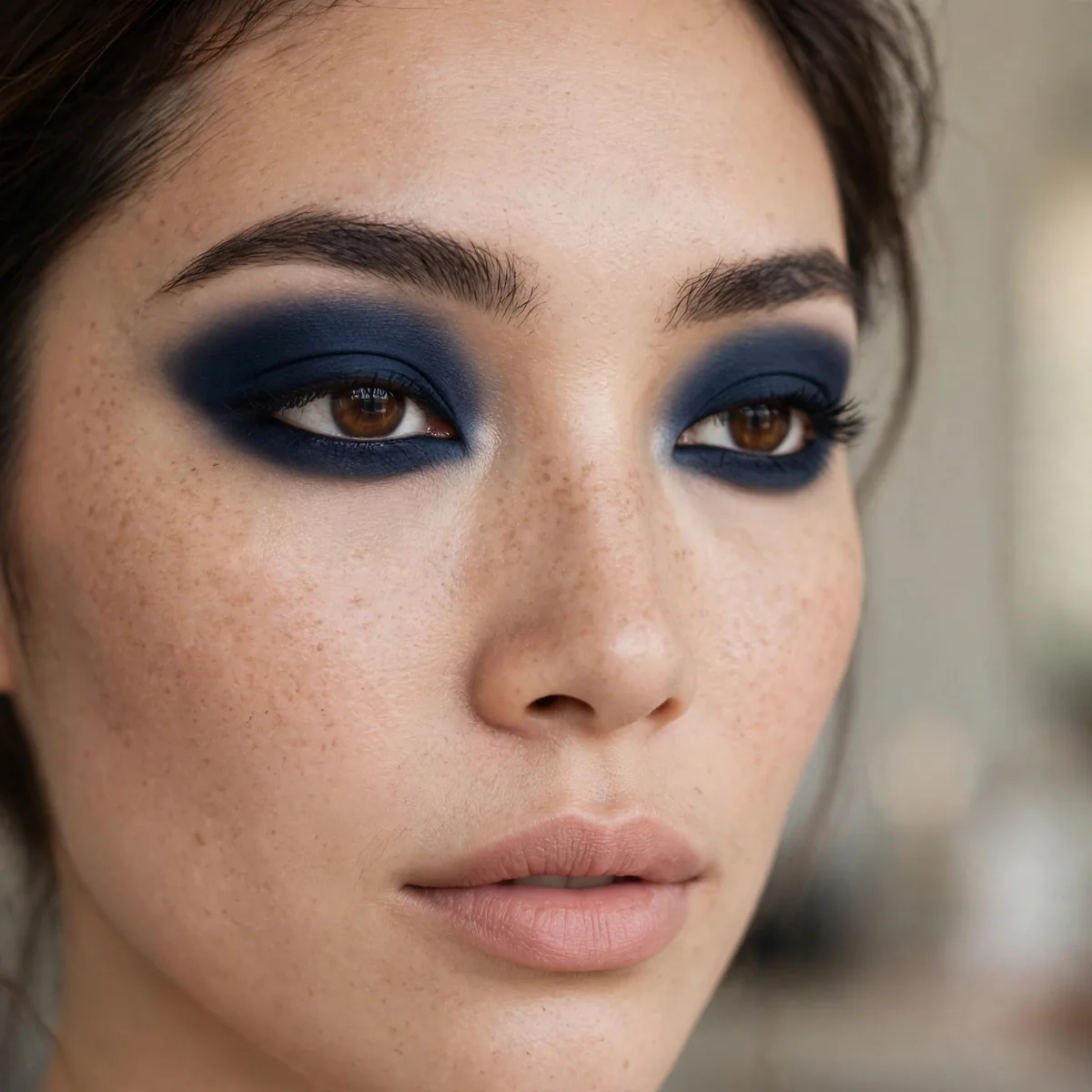 Matte navy eyeshadow definition