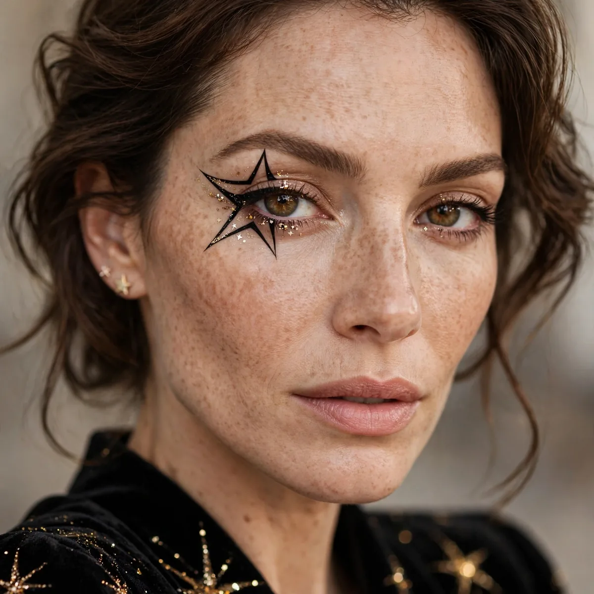 Star shaped eyeliner NYE