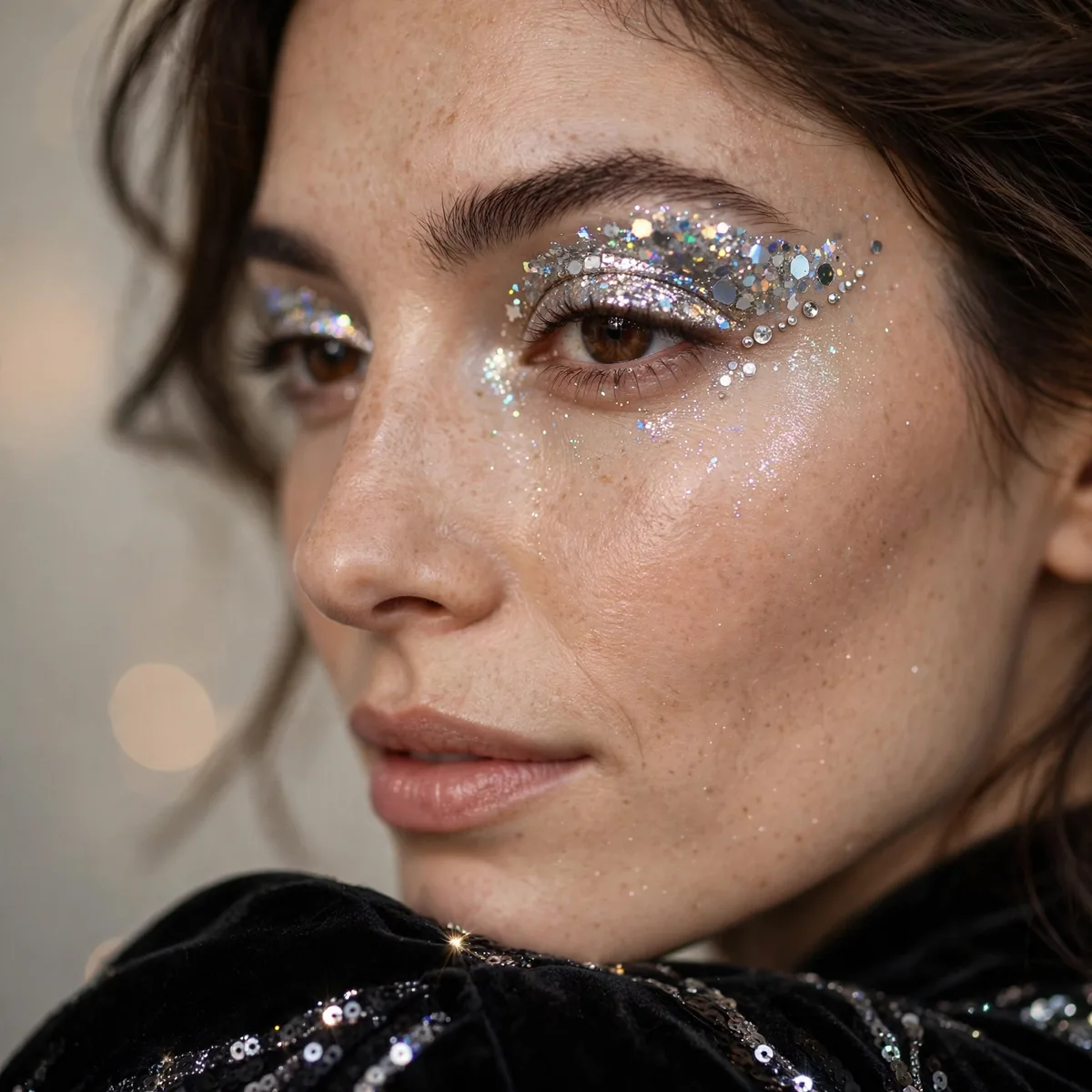 Disco inspired shimmer eye NYE