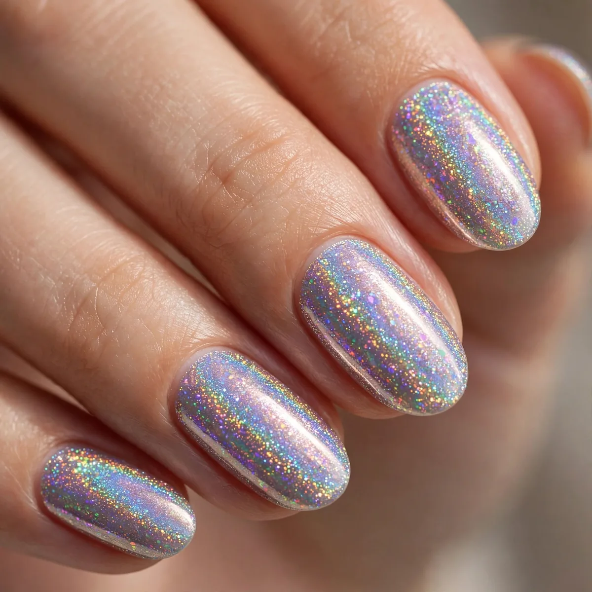Holographic NYE nail polish