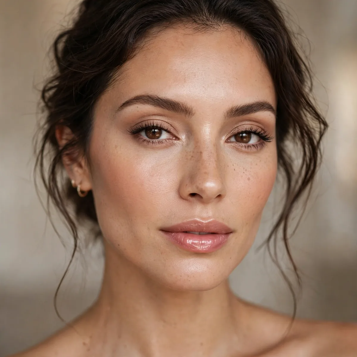Sheer base no-makeup look
