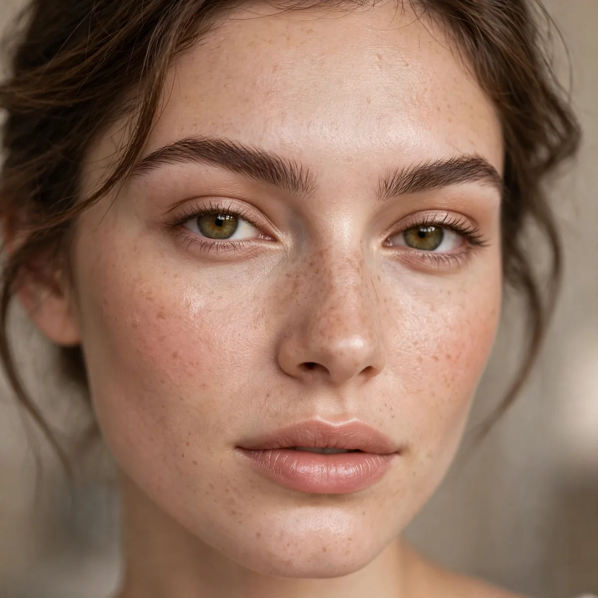 Groomed natural eyebrows