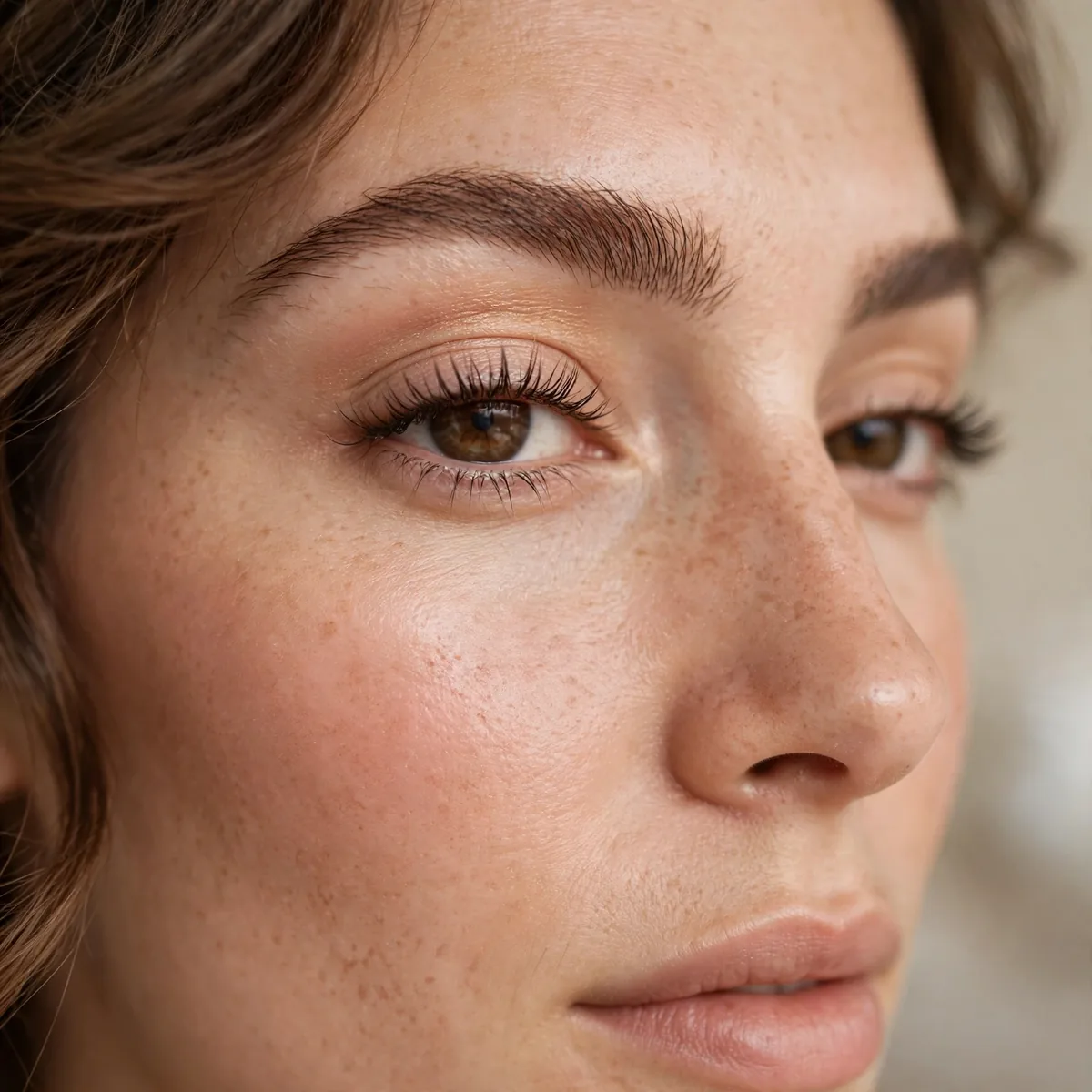 Natural curled lashes no mascara