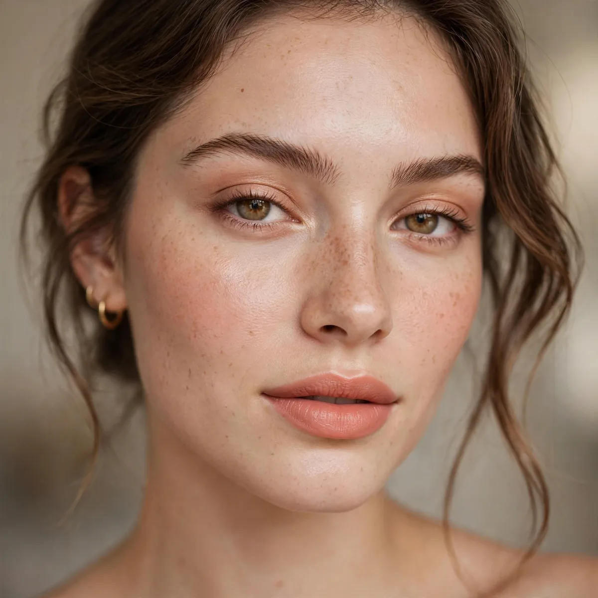 Peachy nude lipstick fresh