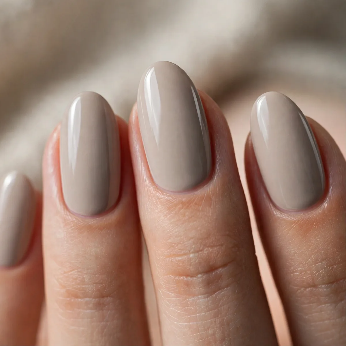 Cool greige nude nails