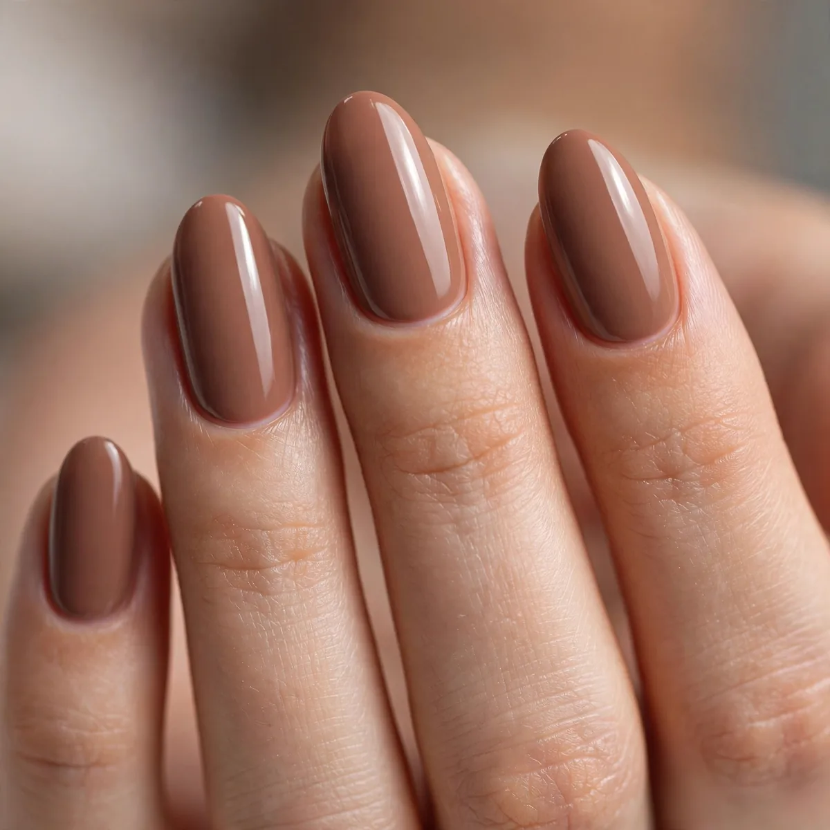 Cocoa brown nude nails
