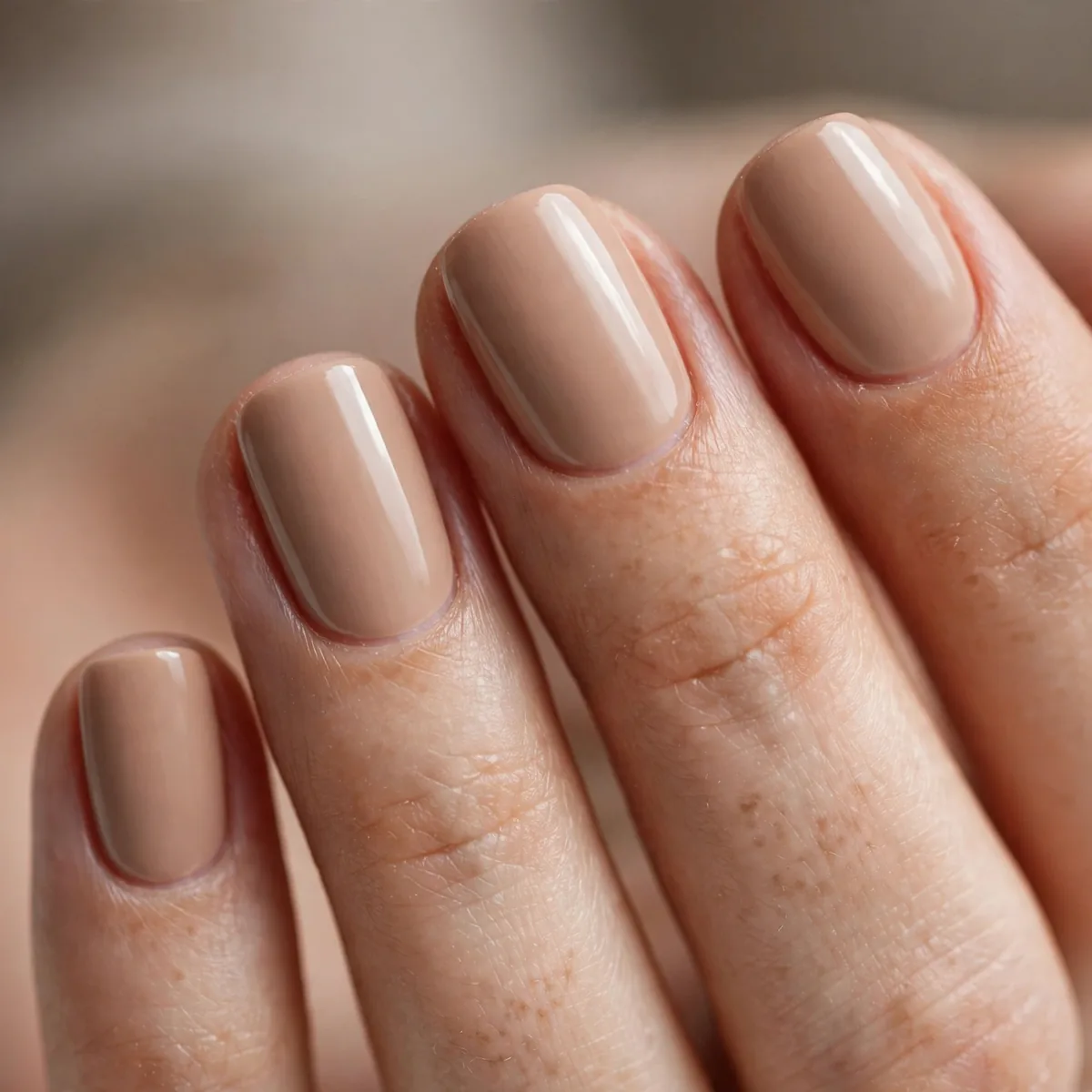 Sandy beige nude nails