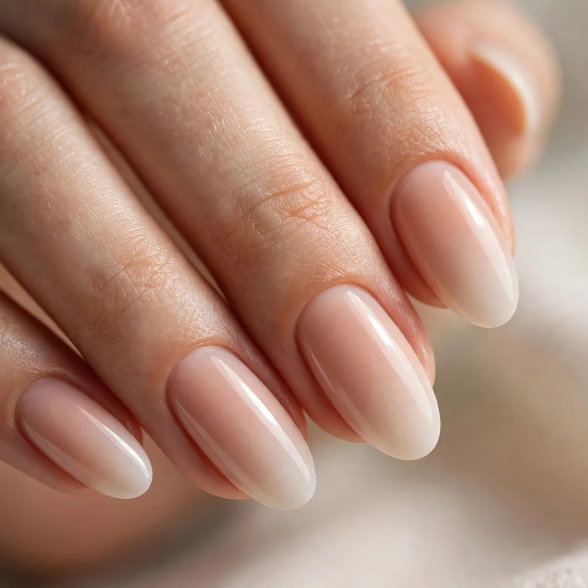 Nude ombre gradient nails