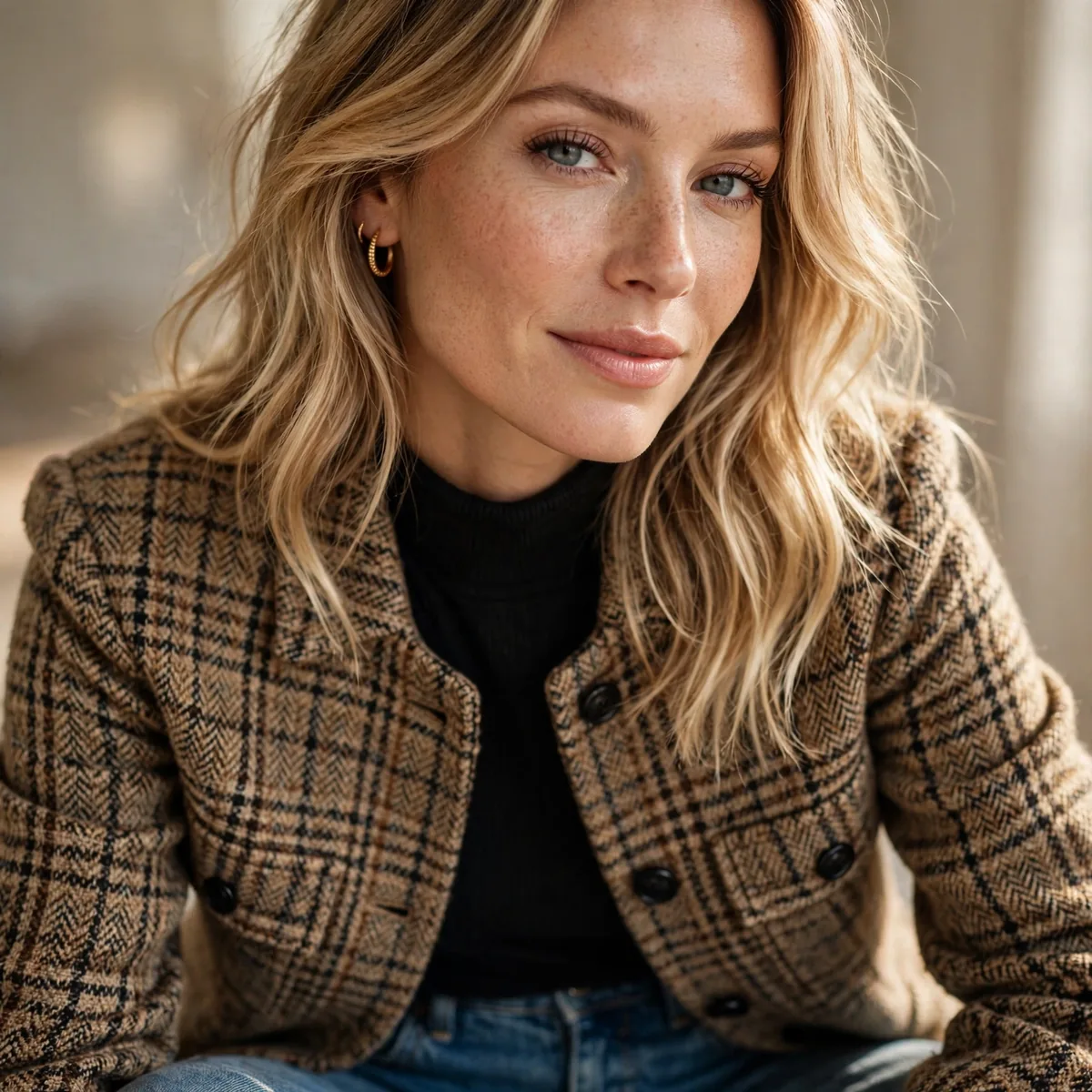 Tweed jacket with jeans