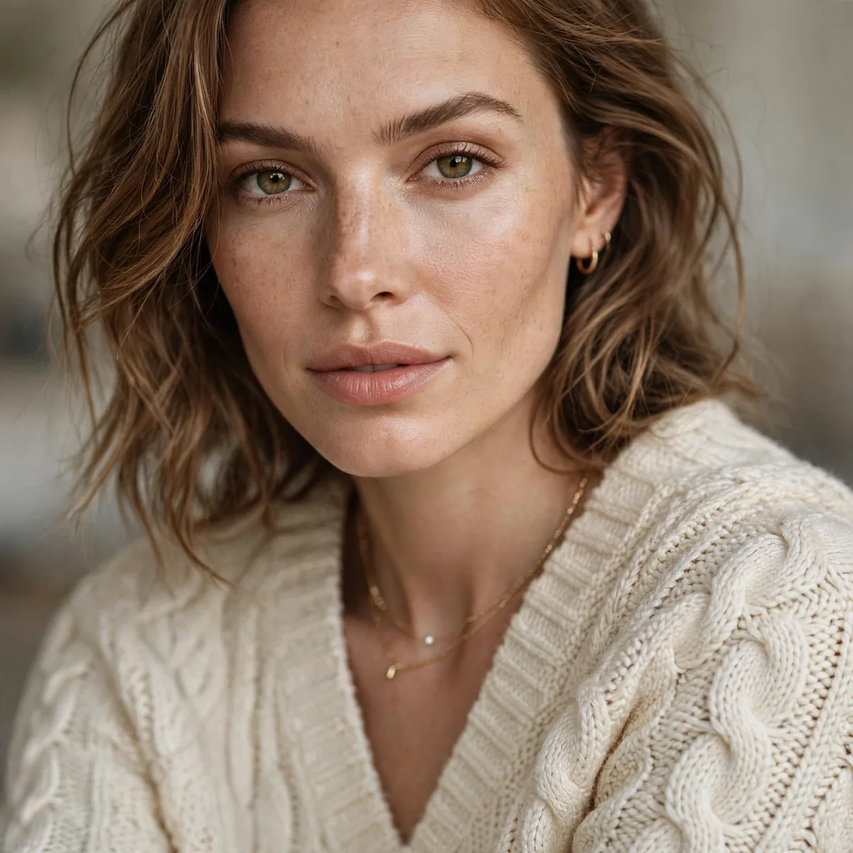 Cream cable knit sweater