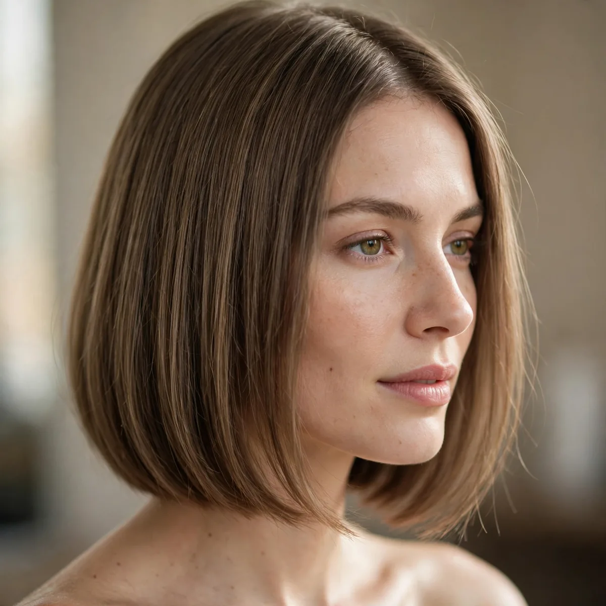 One-length lob haircut on fine hair