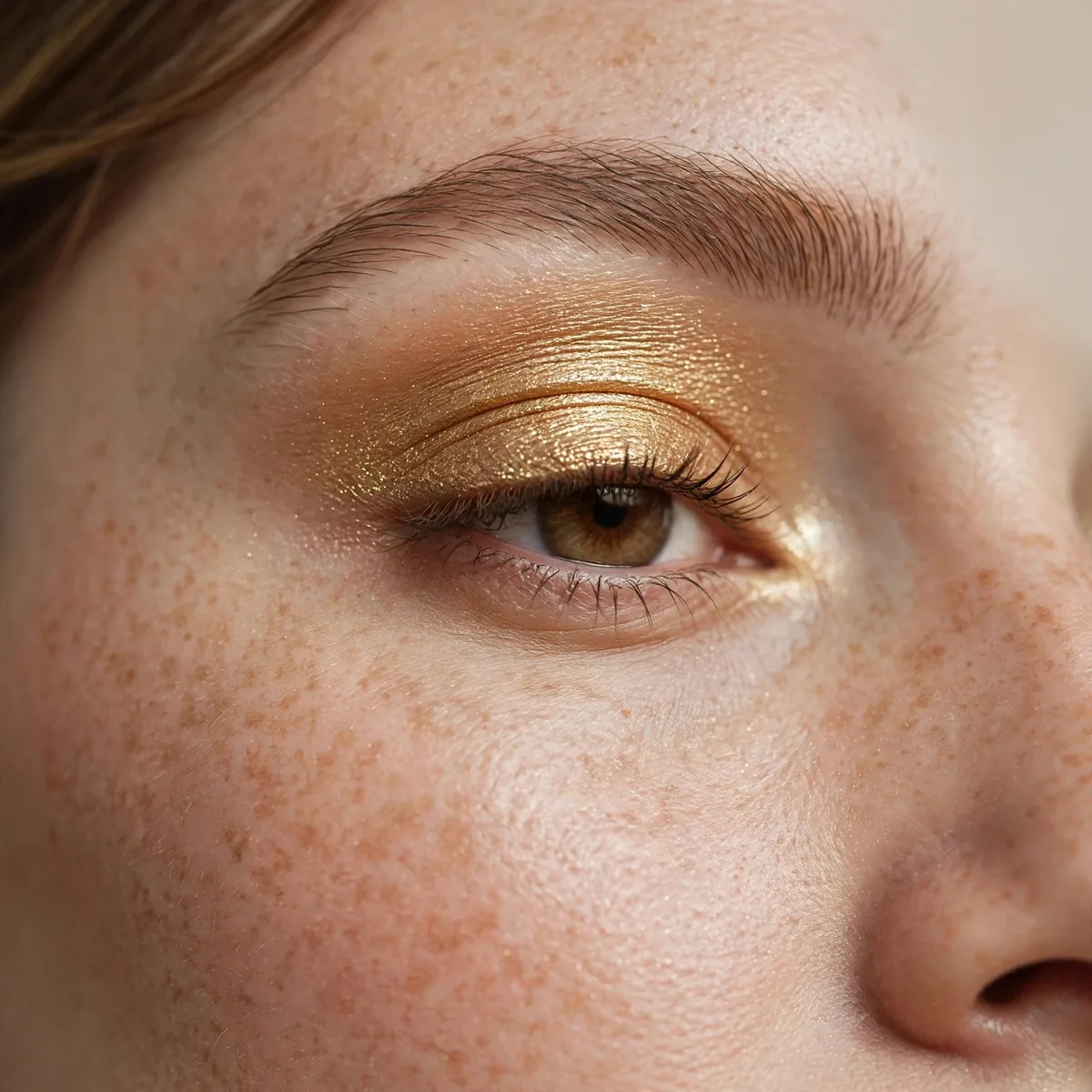 Golden single eyeshadow lid