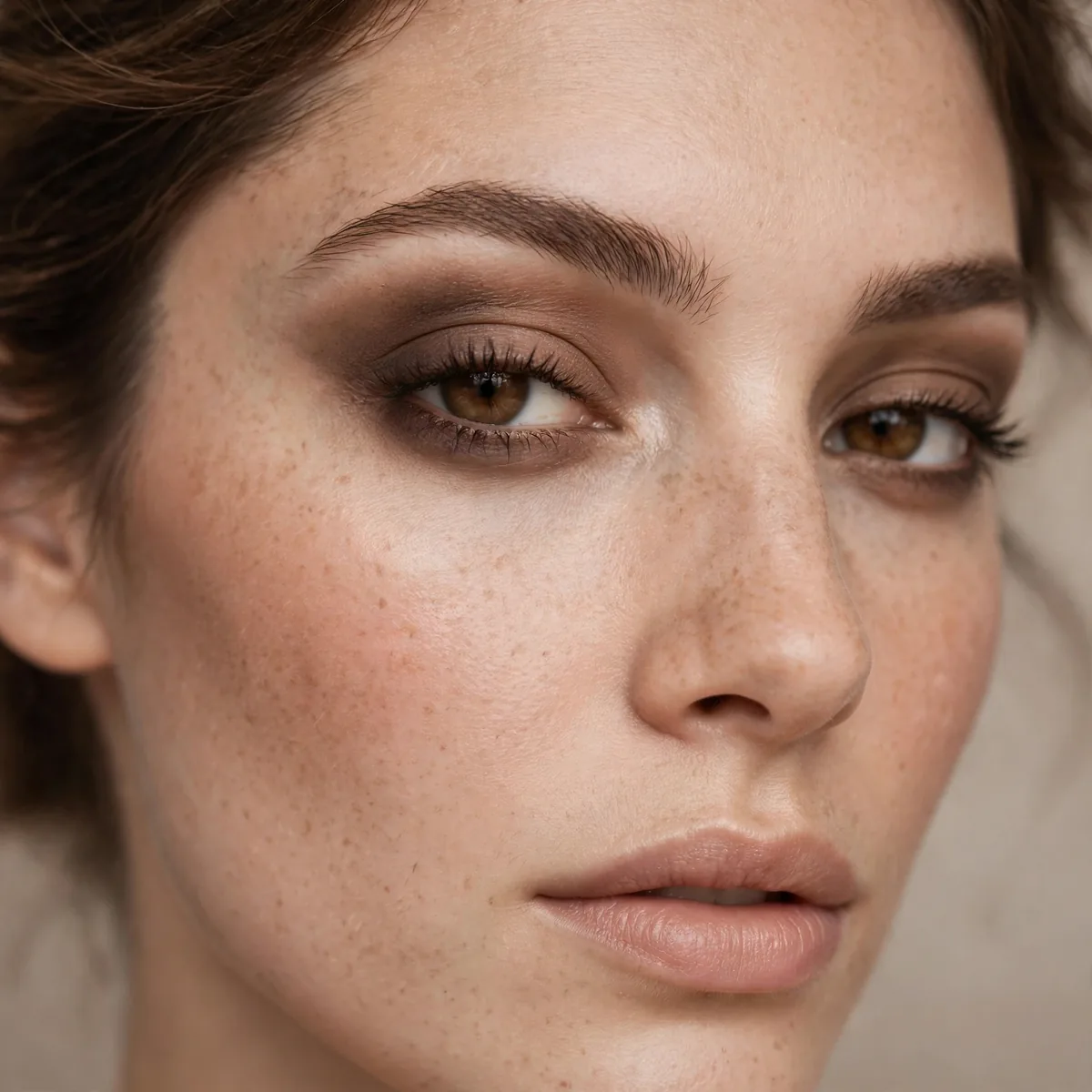 Smokey brown single shadow smudge