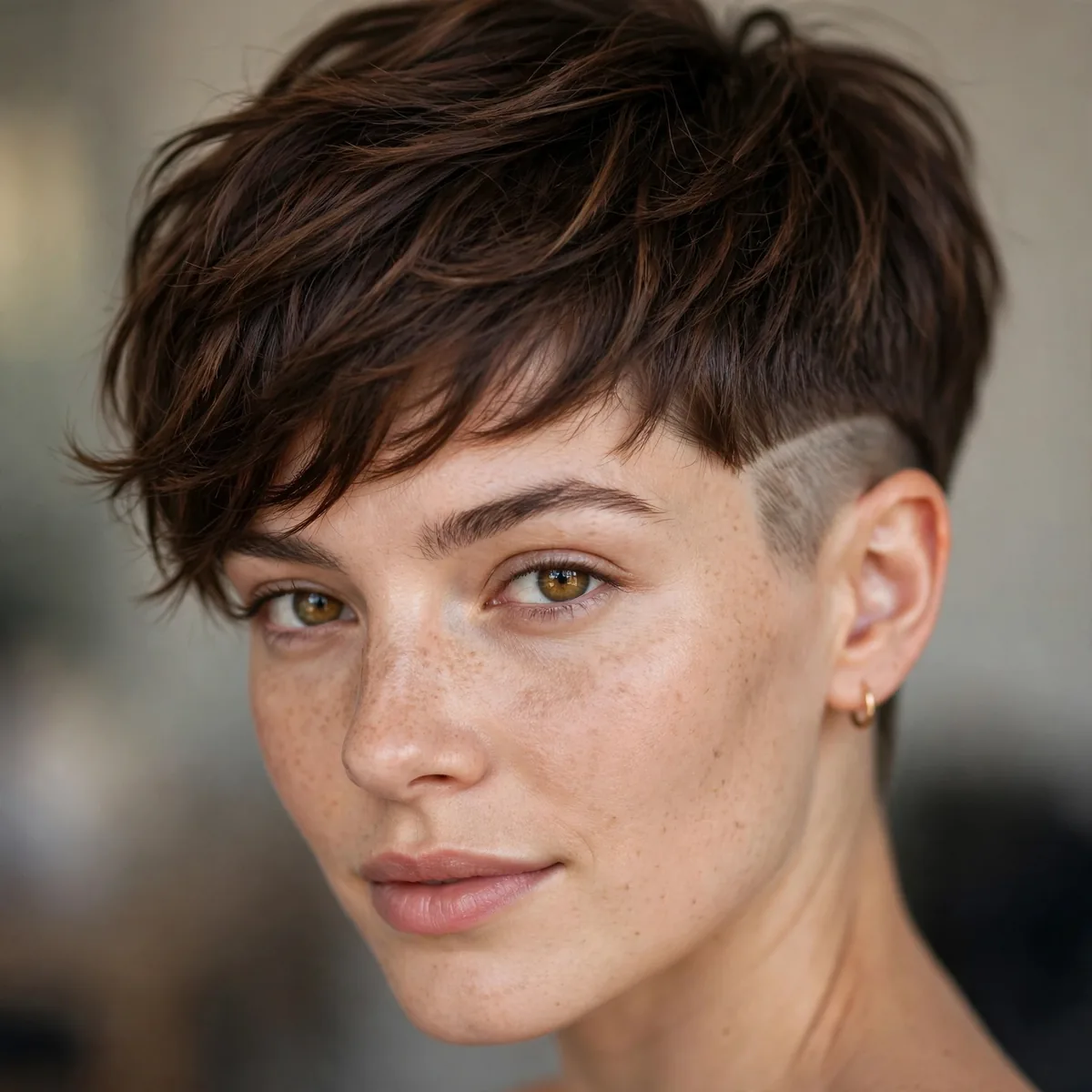 Pixie cut with shaved side