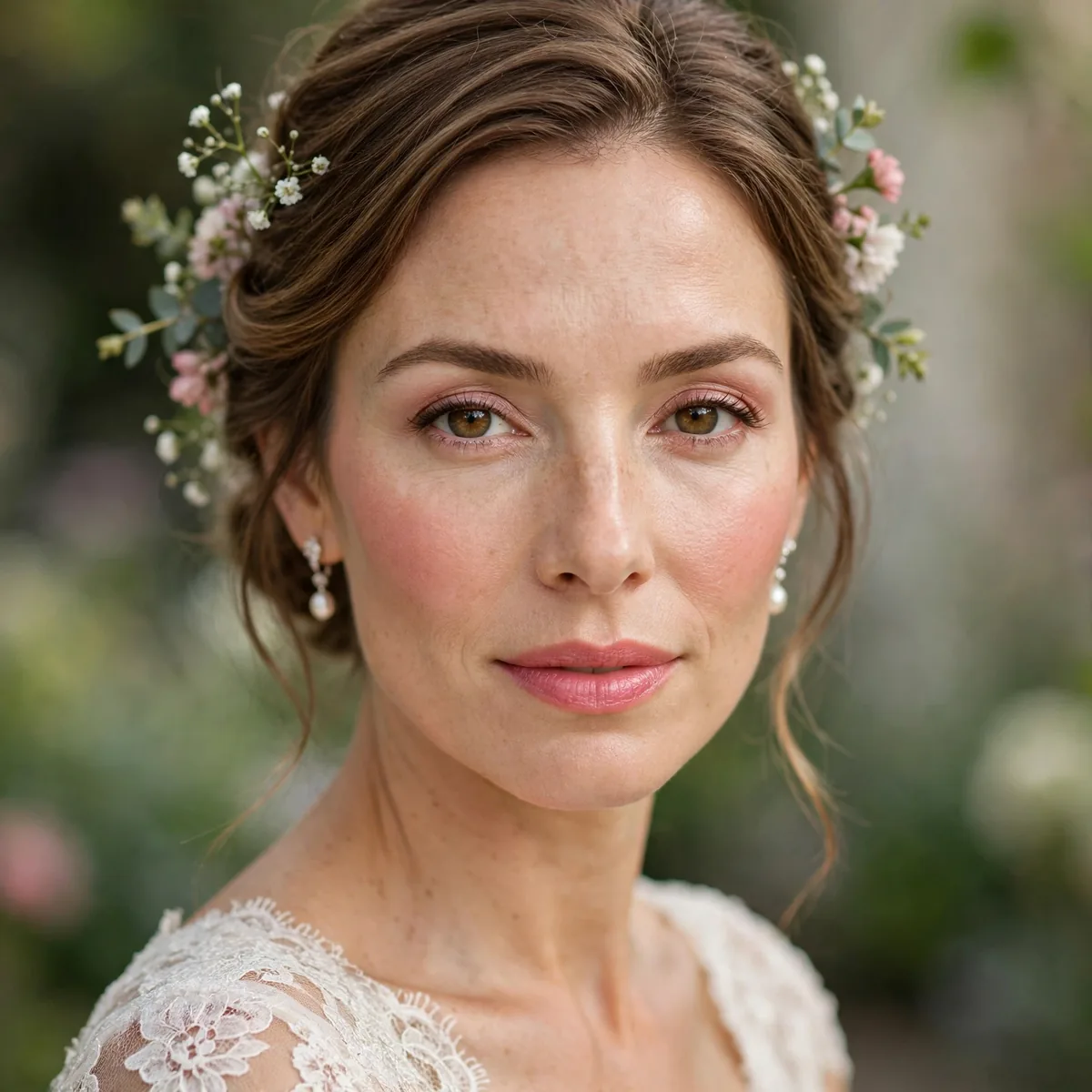 Garden wedding makeup look