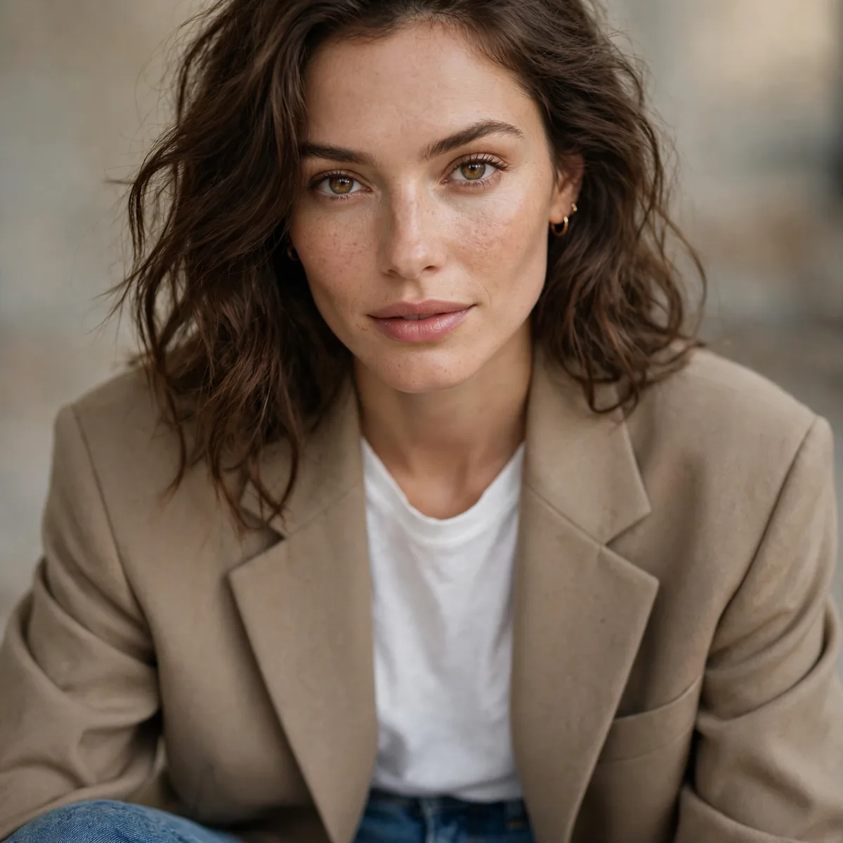 Oversized blazer with jeans and t-shirt