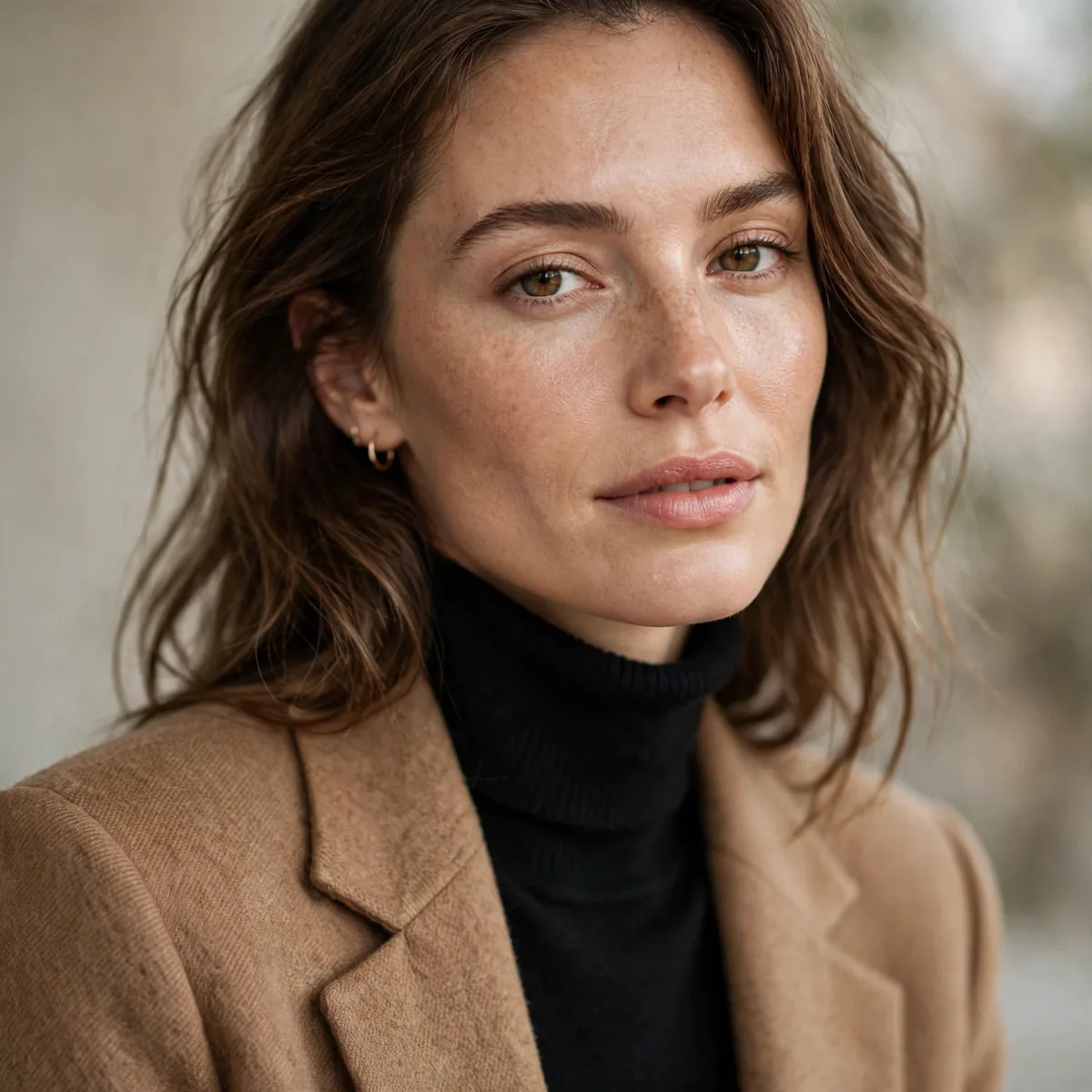 Blazer over turtleneck