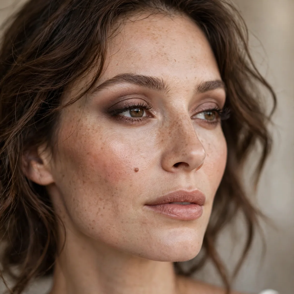 Soft brown smokey eye makeup in Parisian style
