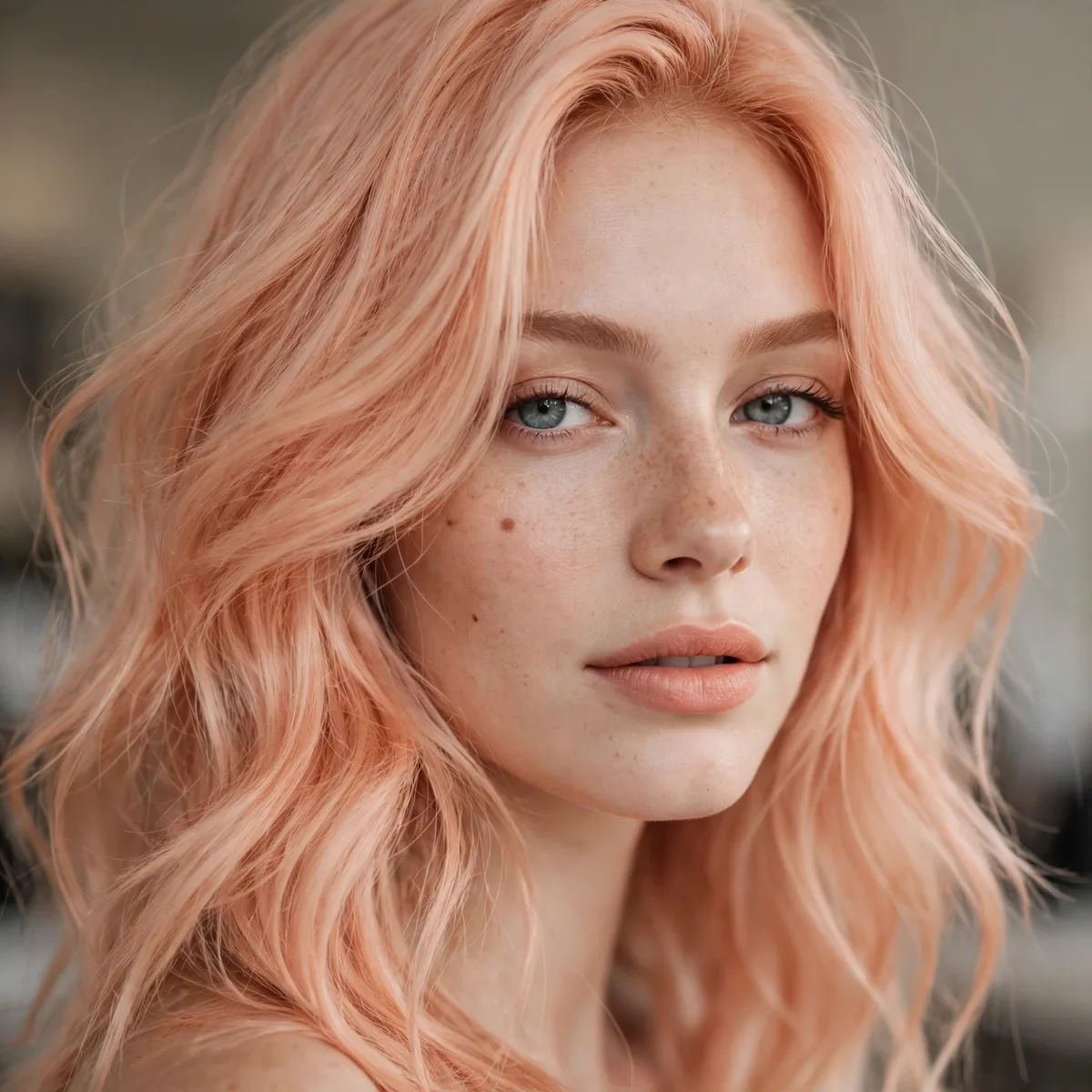 Peach pastel hair color