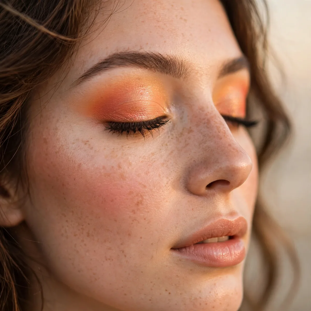 Sunset gradient peach eyeshadow