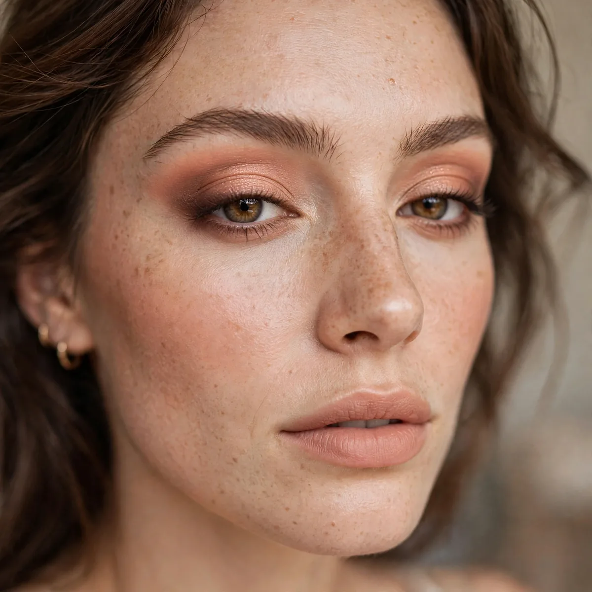 Soft peachy smokey eye