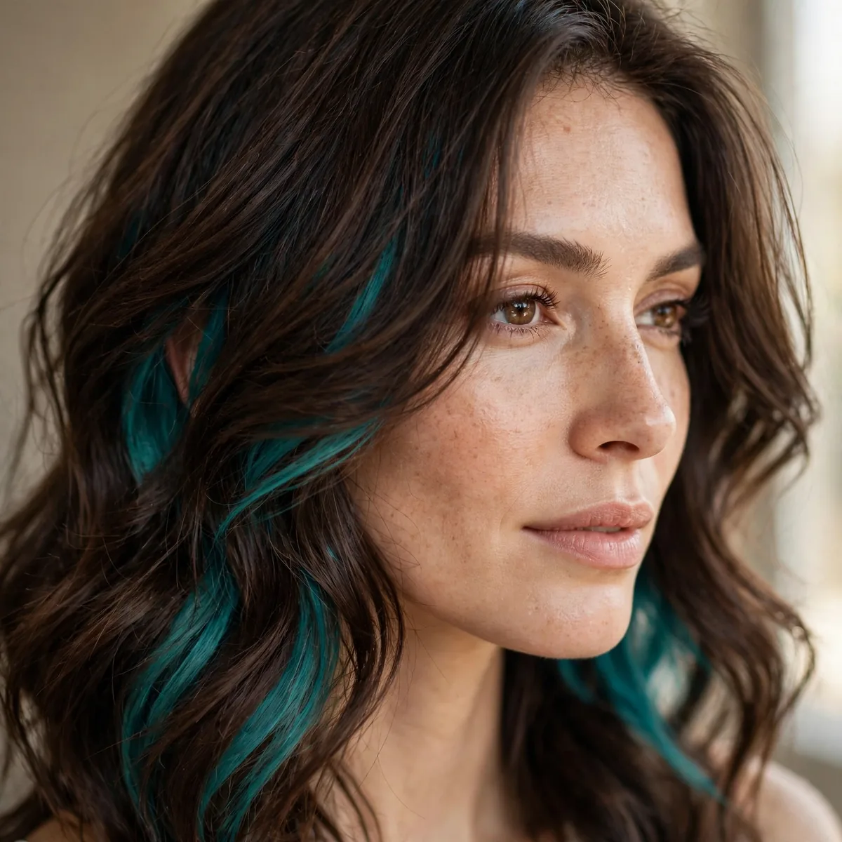 Teal peekaboo color panels