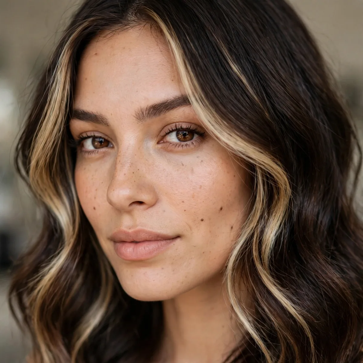 Face-framing peekaboo highlights