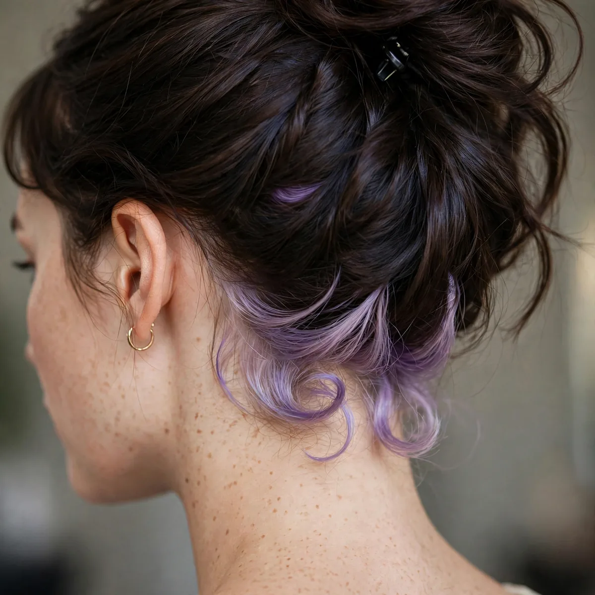 Nape peekaboo color at hairline