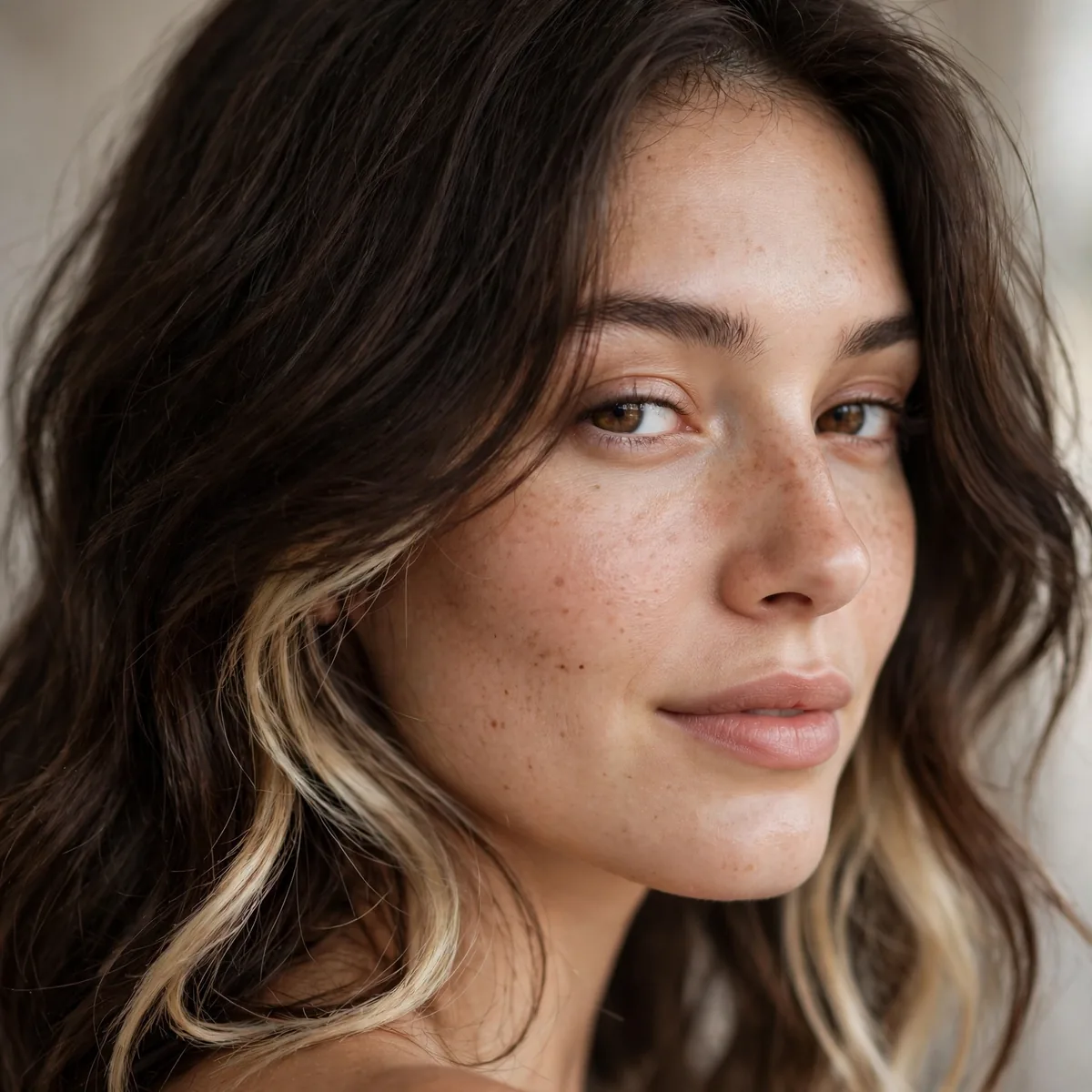 Peekaboo highlights with soft grow-out