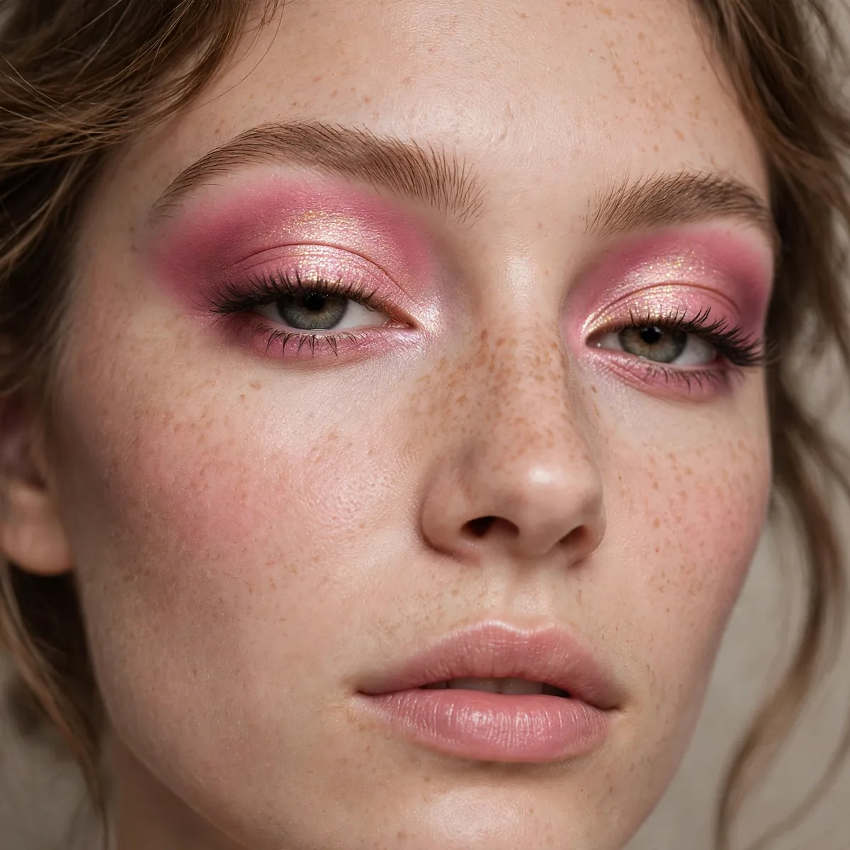 Pink halo eyeshadow with spotlight center effect