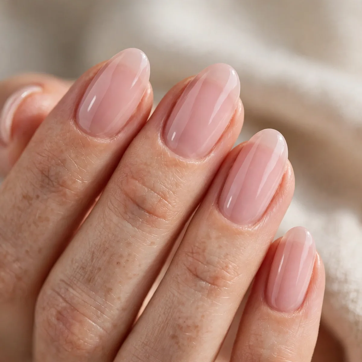 Ballet slipper sheer pink nails