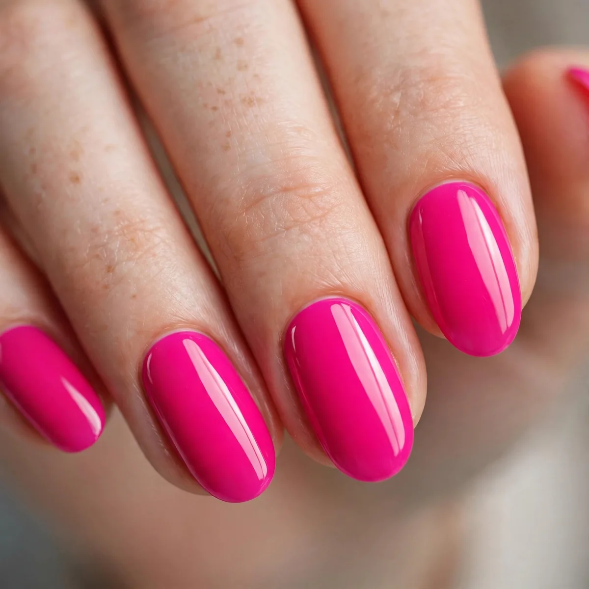 Hot pink bold nail polish
