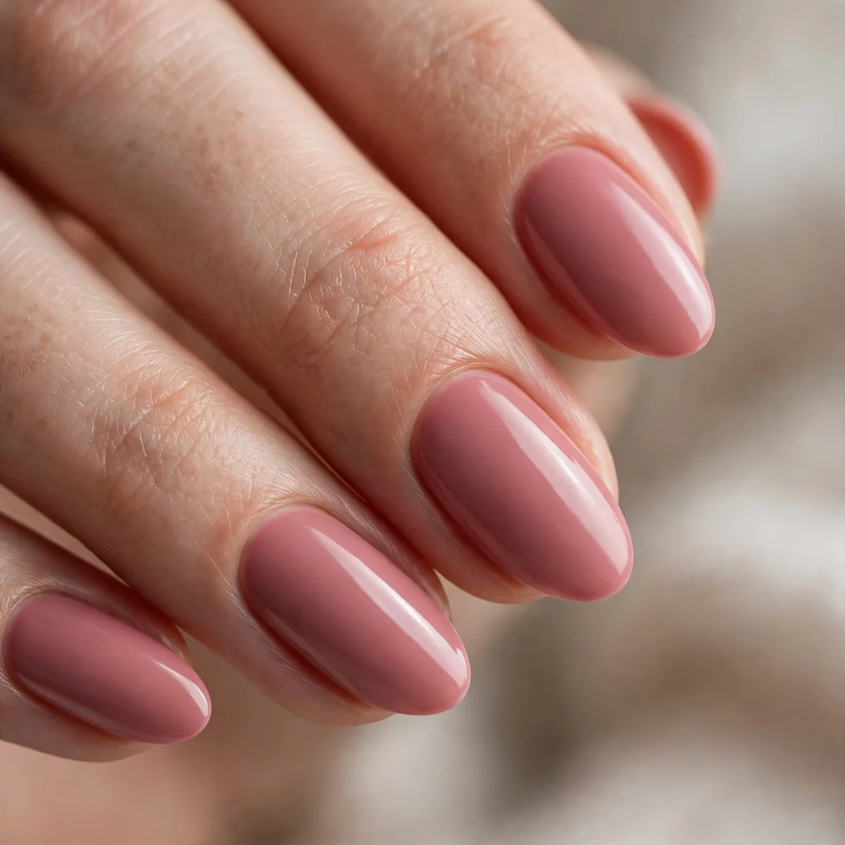 Dusty rose muted pink nails