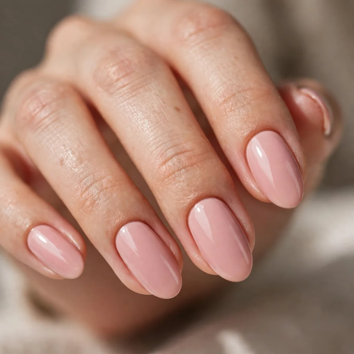 Blush pink creme nails