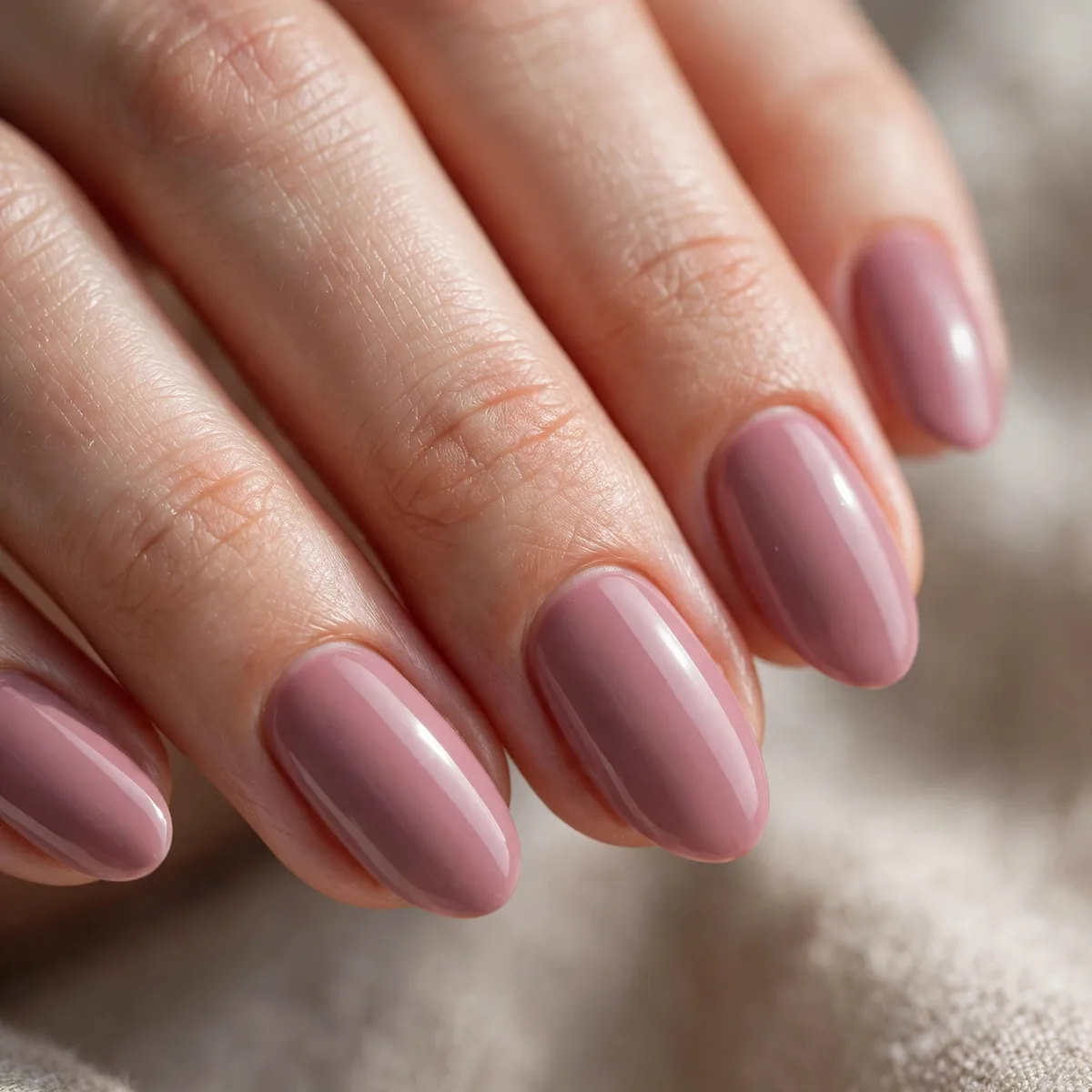 Mauve pink muted nails