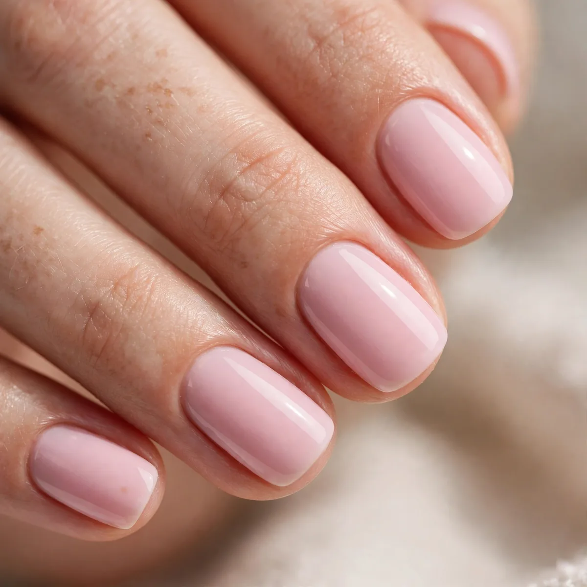 Baby pink soft nails