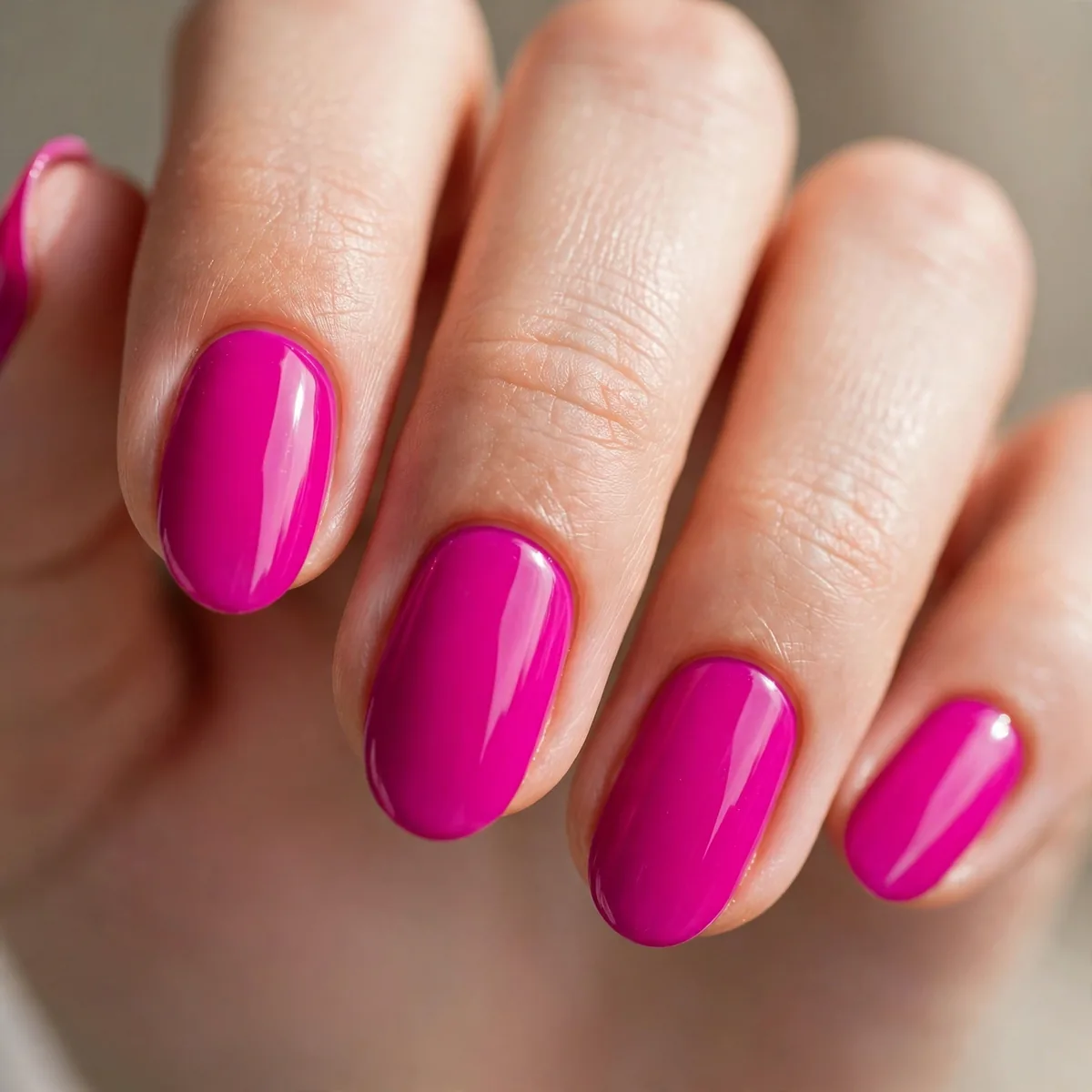 Fuchsia vivid pink nails