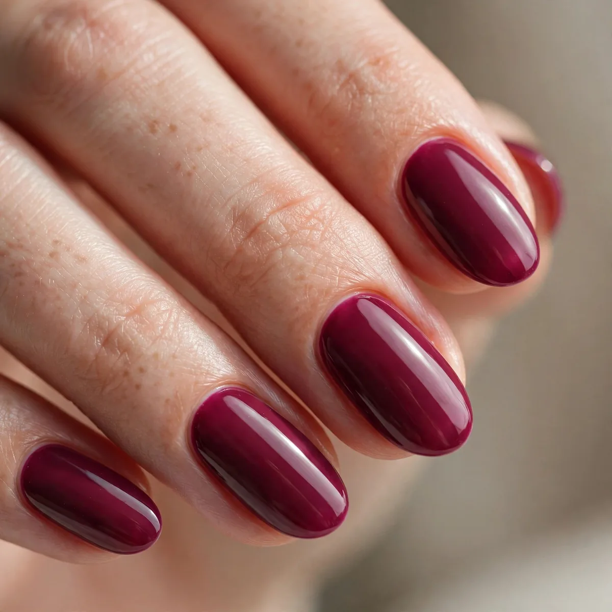 Dark berry pink nails